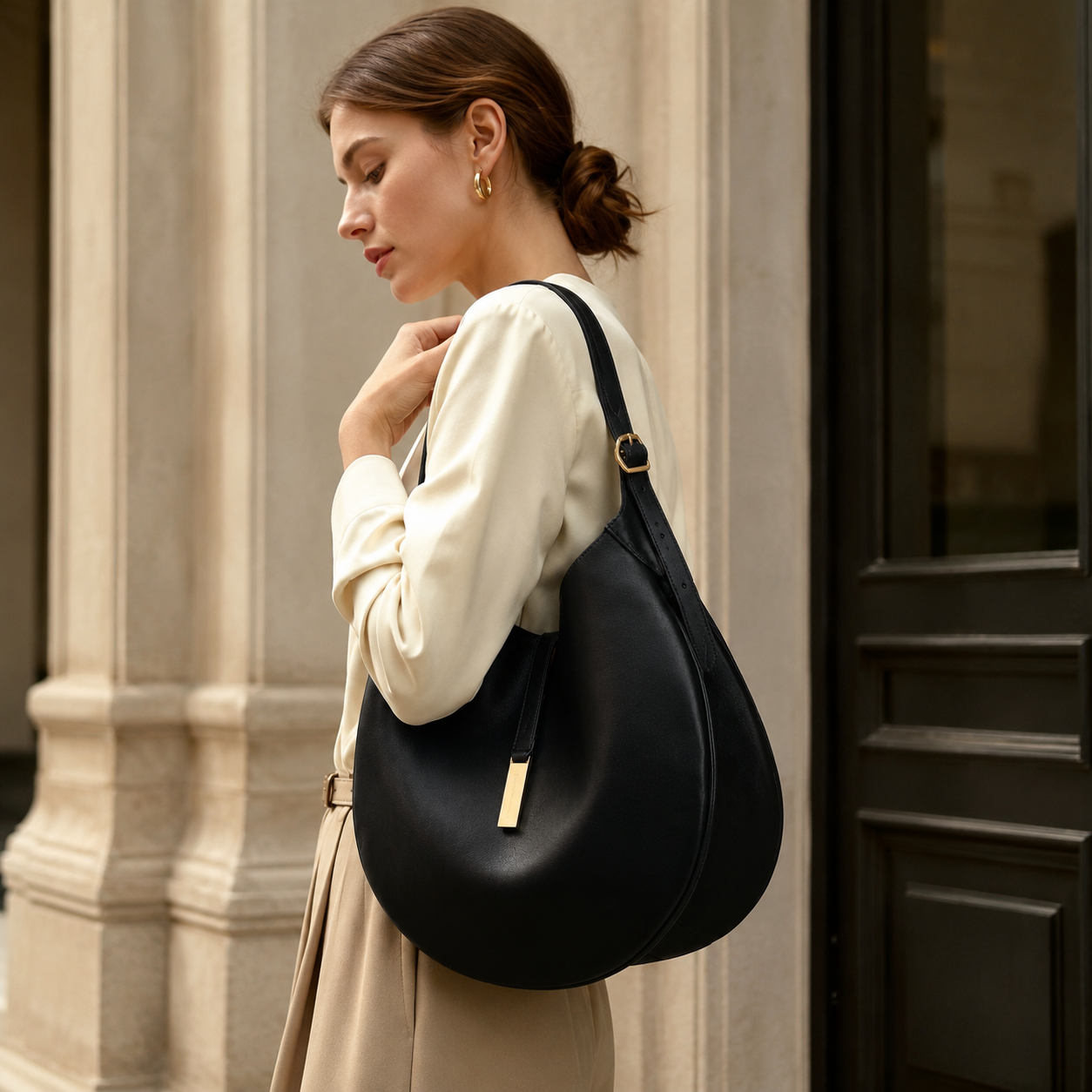 Camille Suede Hobo Shoulder Bag HB40