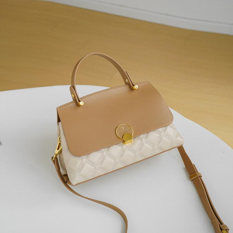 Camille Two-Tone Top Handle Bag HT64