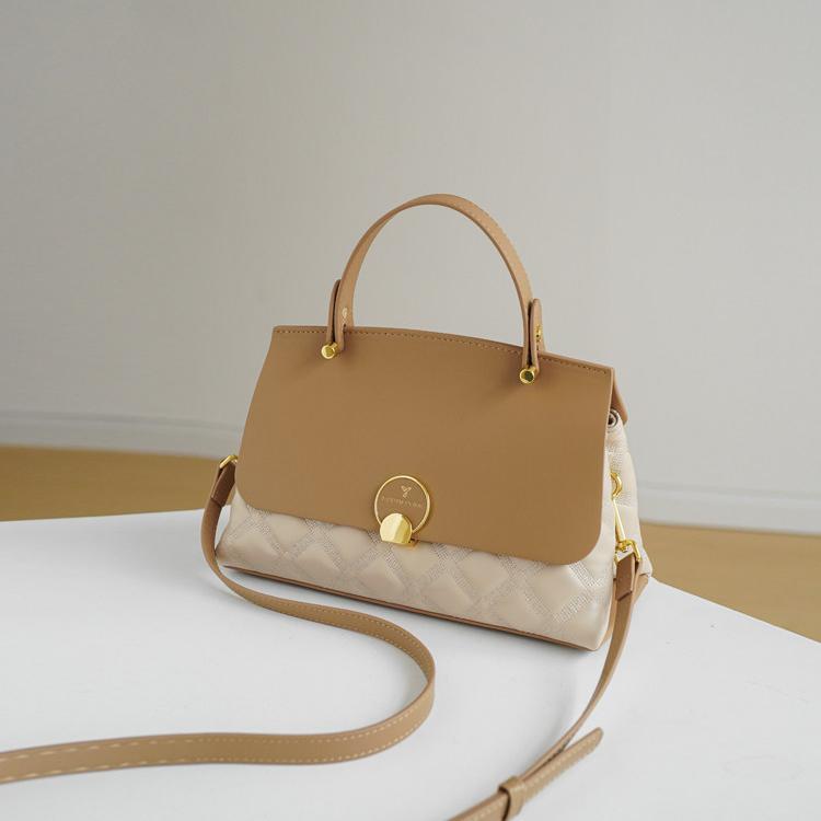 Camille Two-Tone Top Handle Bag HT64