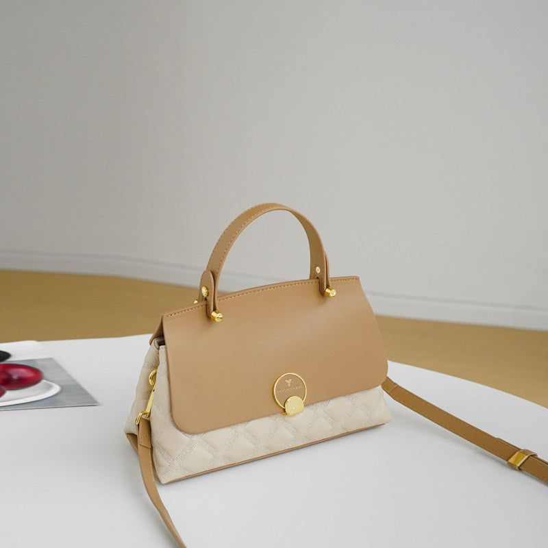 Camille Two-Tone Top Handle Bag HT64