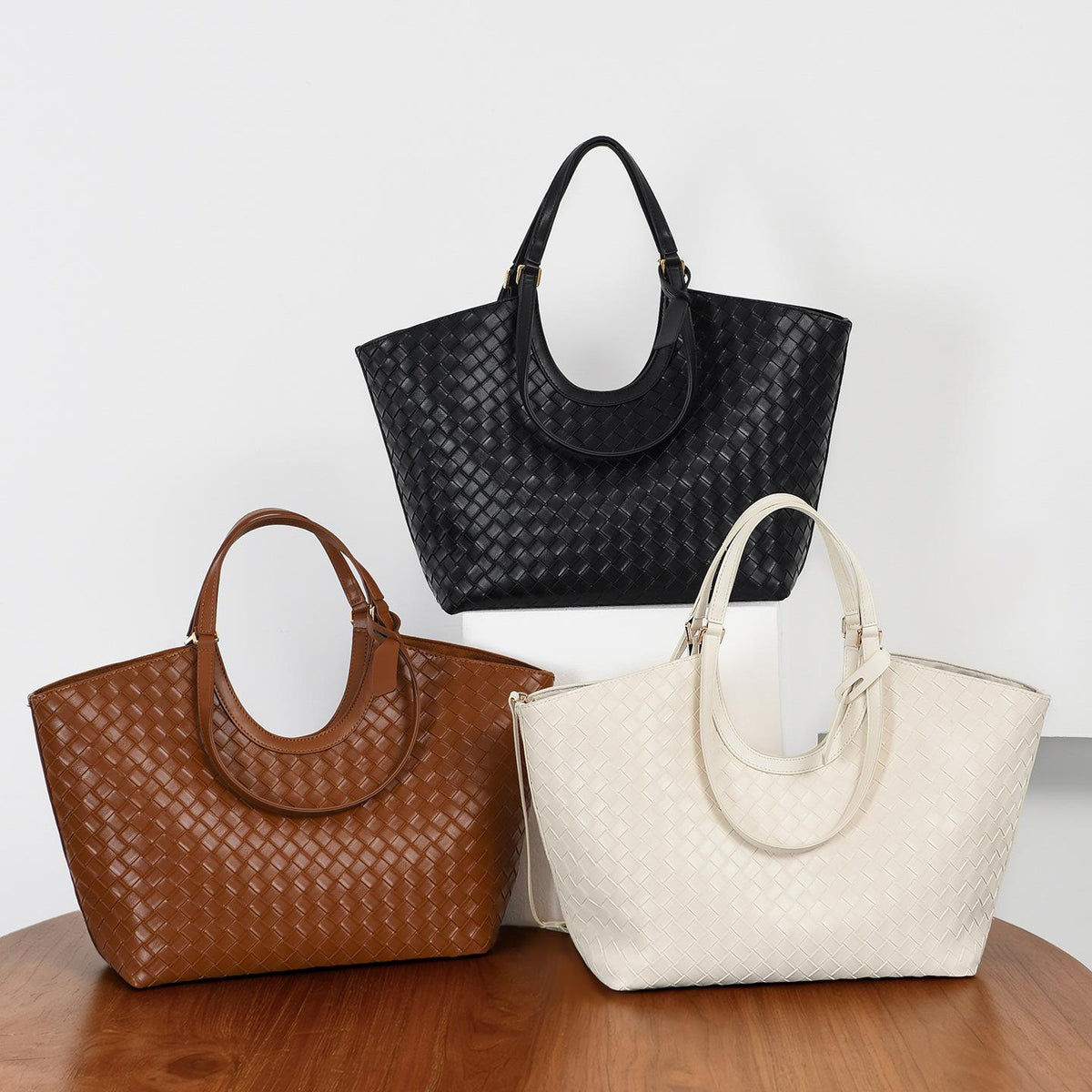Celeste Black Woven Tote Bag MT30