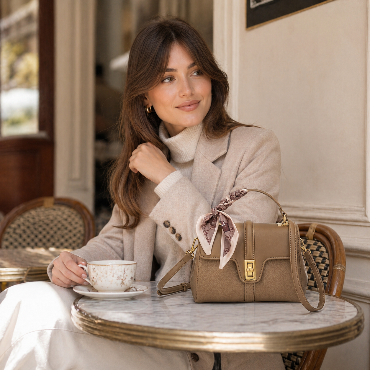 Celeste Structured Pebbled Leather Satchel CJ341