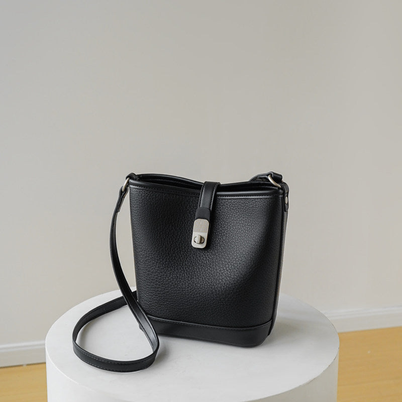 Elara Pebbled Crossbody Bucket Bag BK47