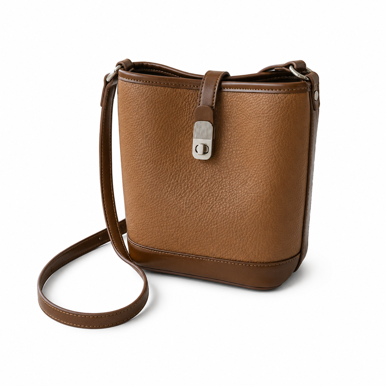 Elara Pebbled Crossbody Bucket Bag BK47