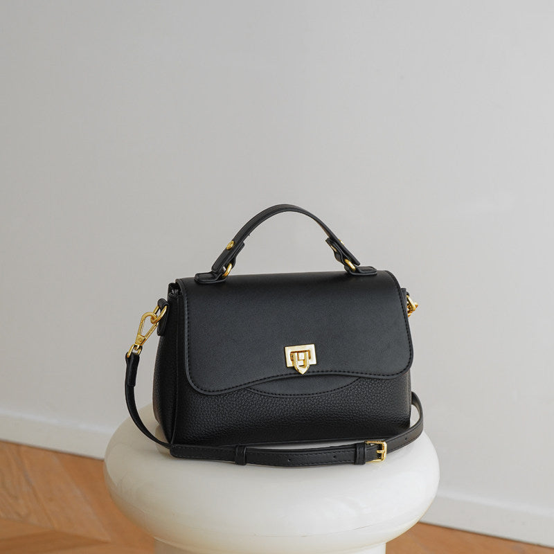 Elara Pebbled Leather Top Handle Satchel WQ32