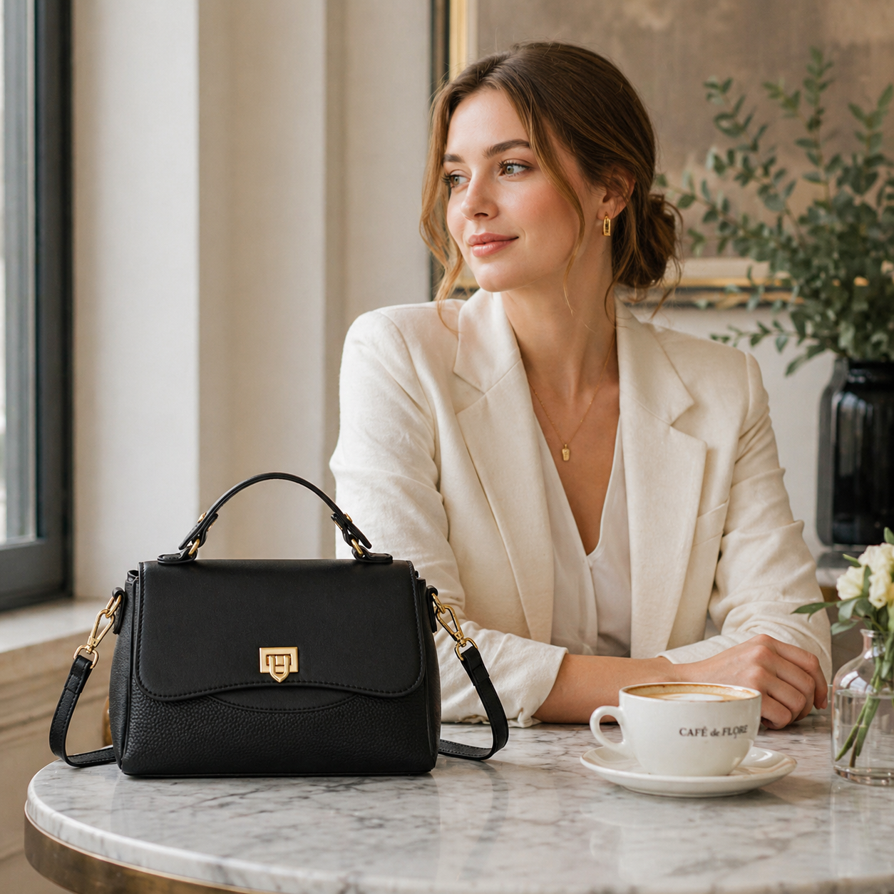 Elara Pebbled Leather Top Handle Satchel WQ32