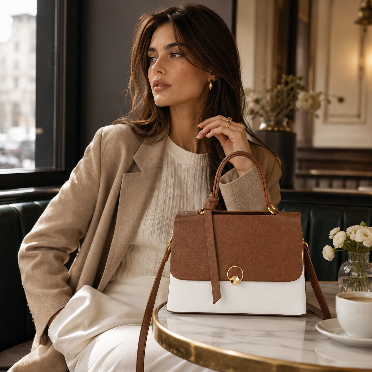 Elara Two-Tone Top Handle Bag CZ260