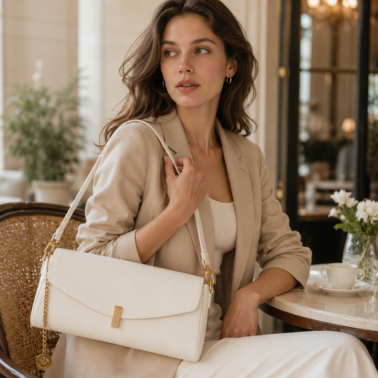 Élise Ivory Shoulder Bag MF176