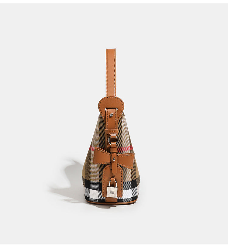 Elodie Check Bucket Shoulder Bag ST19