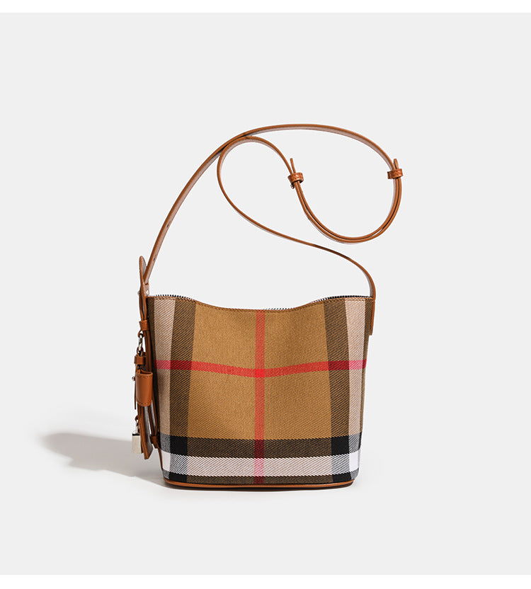 Elodie Check Bucket Shoulder Bag ST19