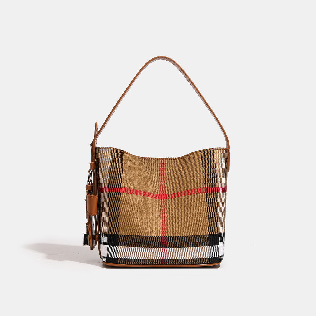 Elodie Check Bucket Shoulder Bag ST19