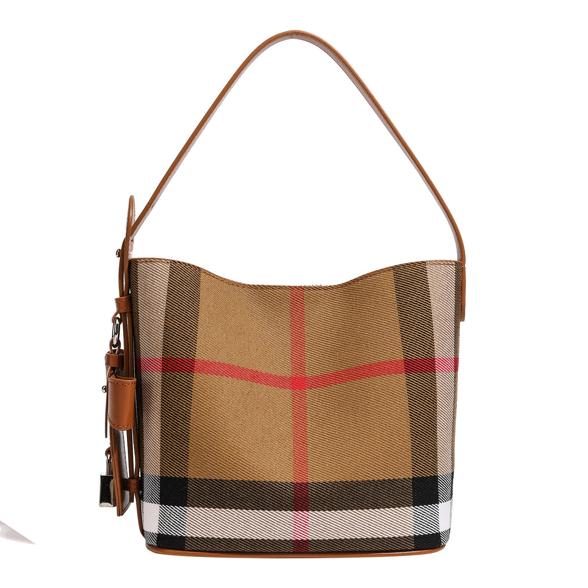 Elodie Check Bucket Shoulder Bag ST19
