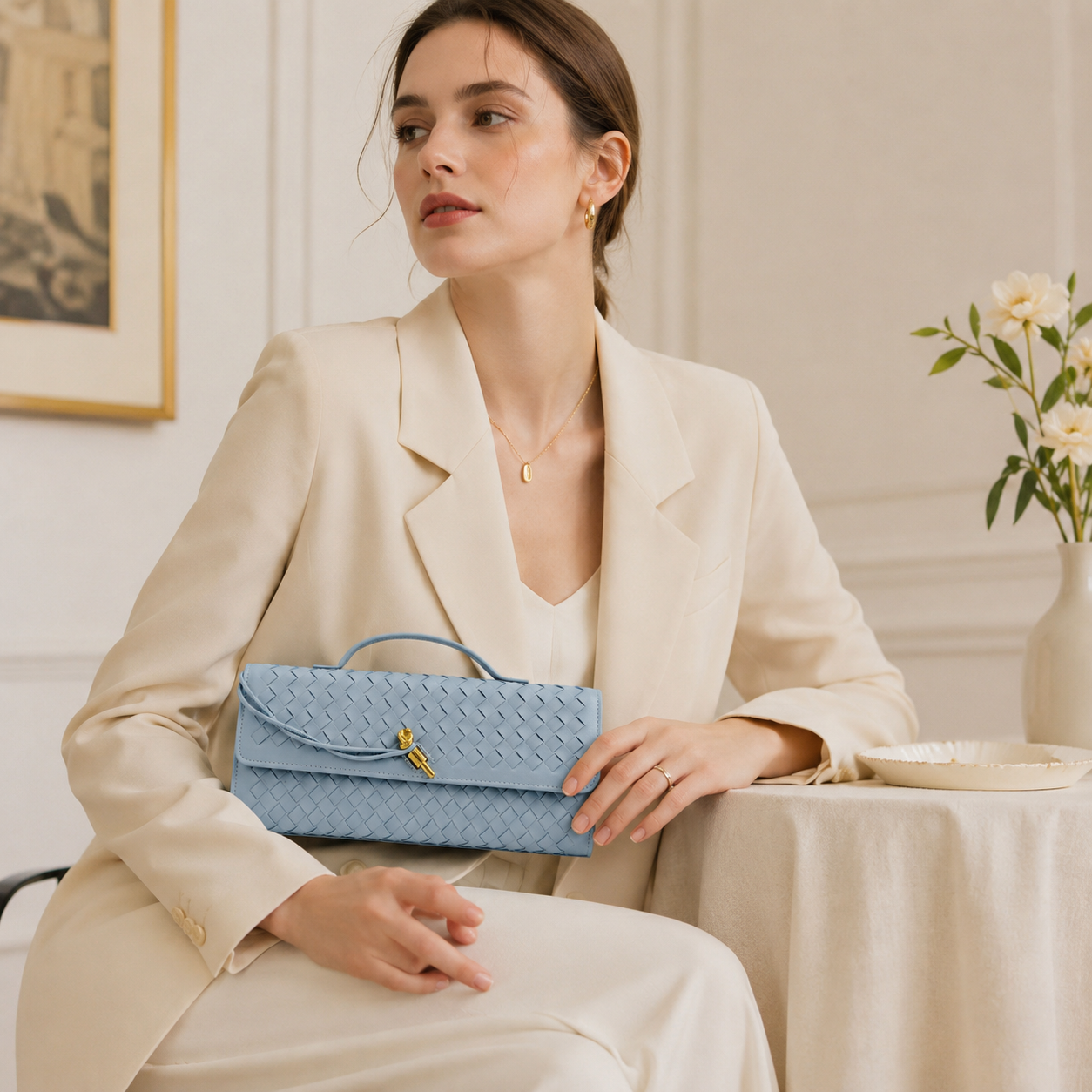 Isadora Woven Longline Top Handle Bag CT31