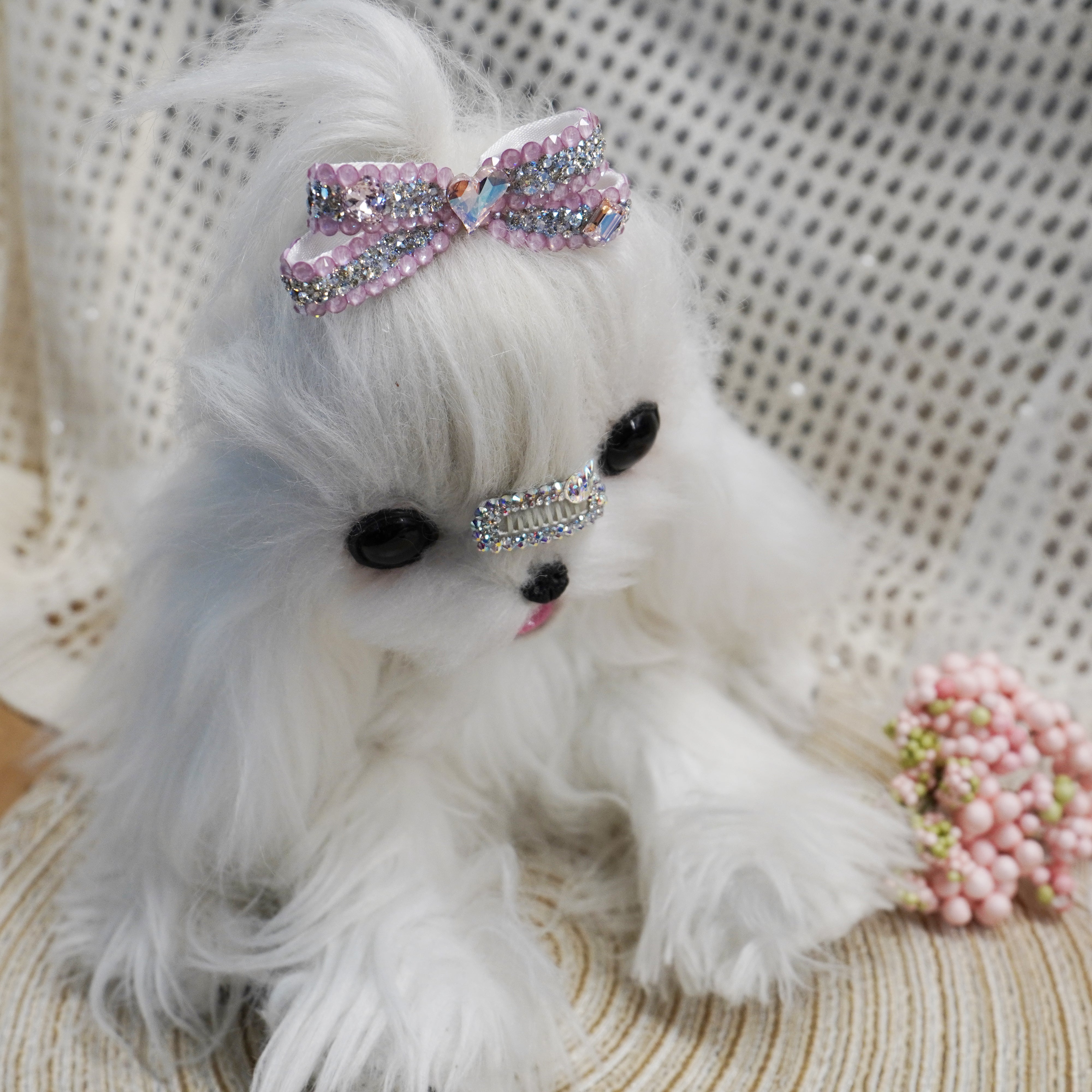 Lunapaw 3D Structured Dragonfly Bow Luxury Crystal Top Clip TP17