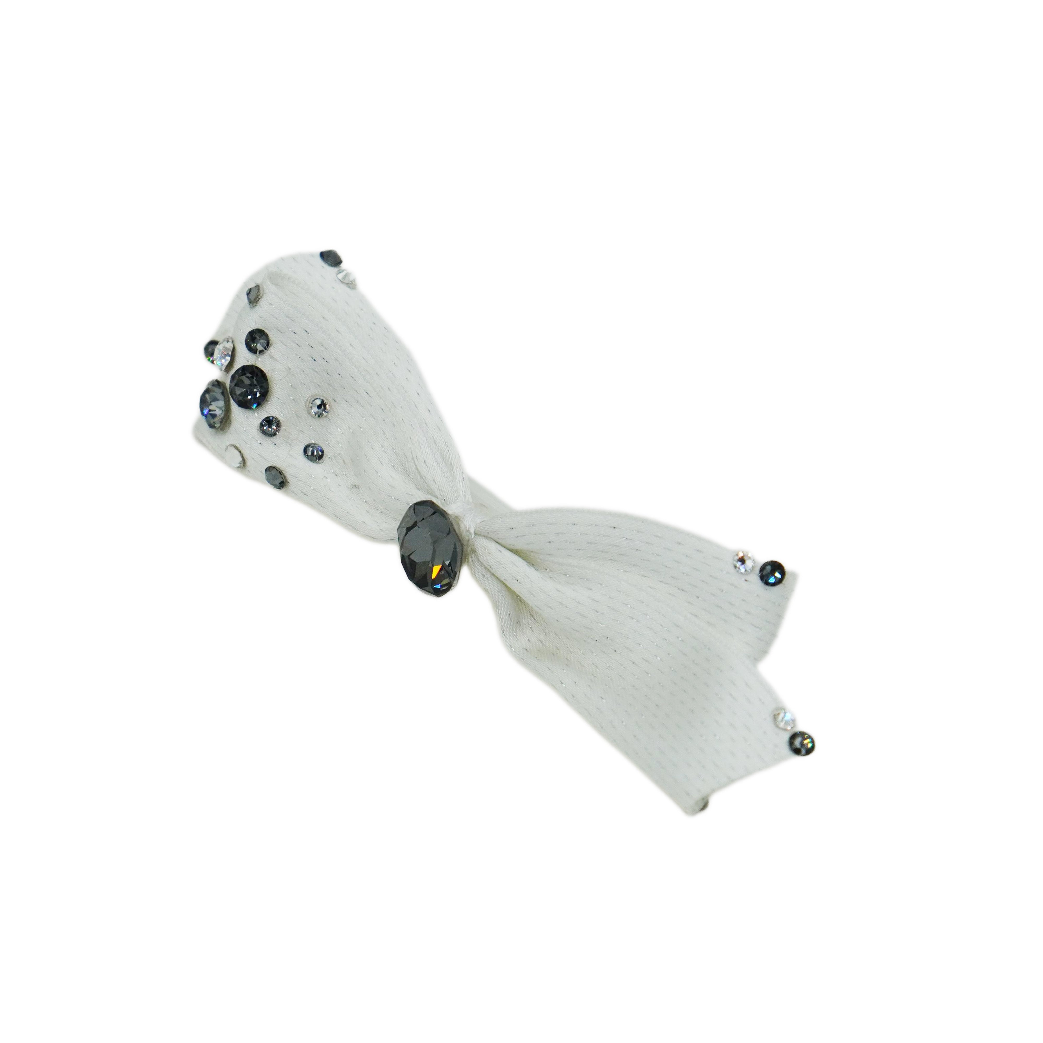 Lunapaw Airy Flutter Bow & Luxurious Crystal Fabric Top Clip TP2018