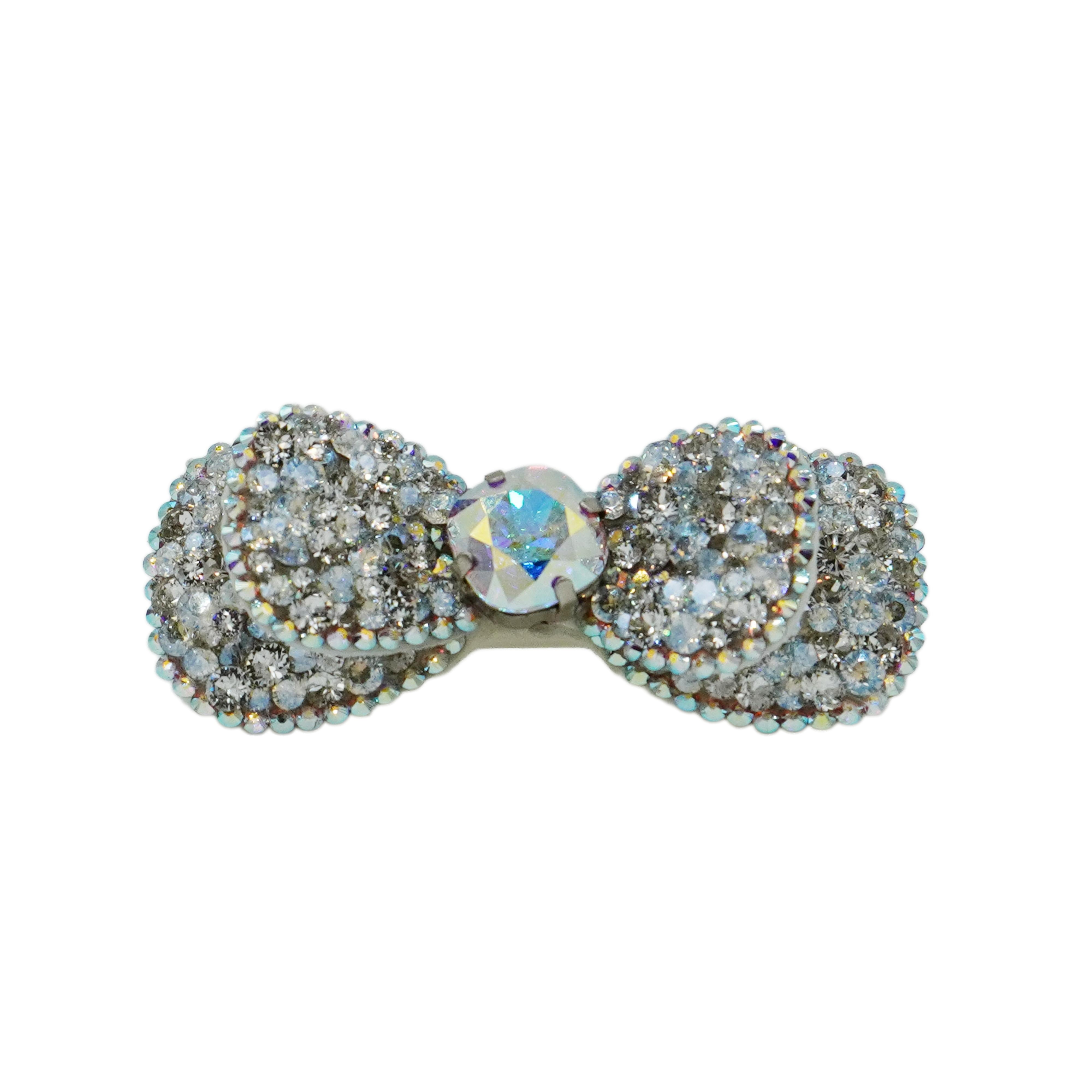 Lunapaw Double-Layer Structured Round Bow Luxury Crystal Top Clip TP21