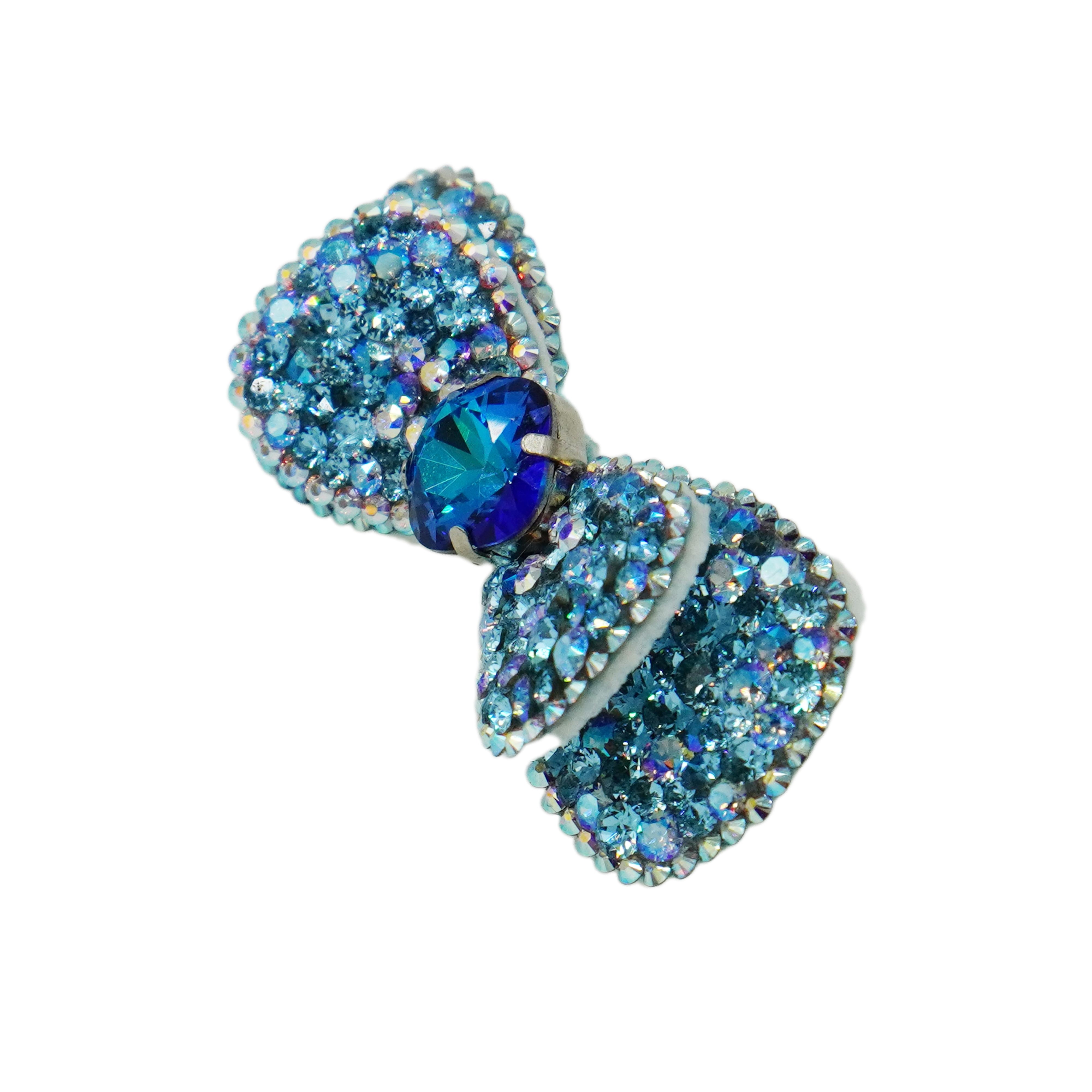 Lunapaw Double-Layer Structured Round Bow Luxury Crystal Top Clip TP21