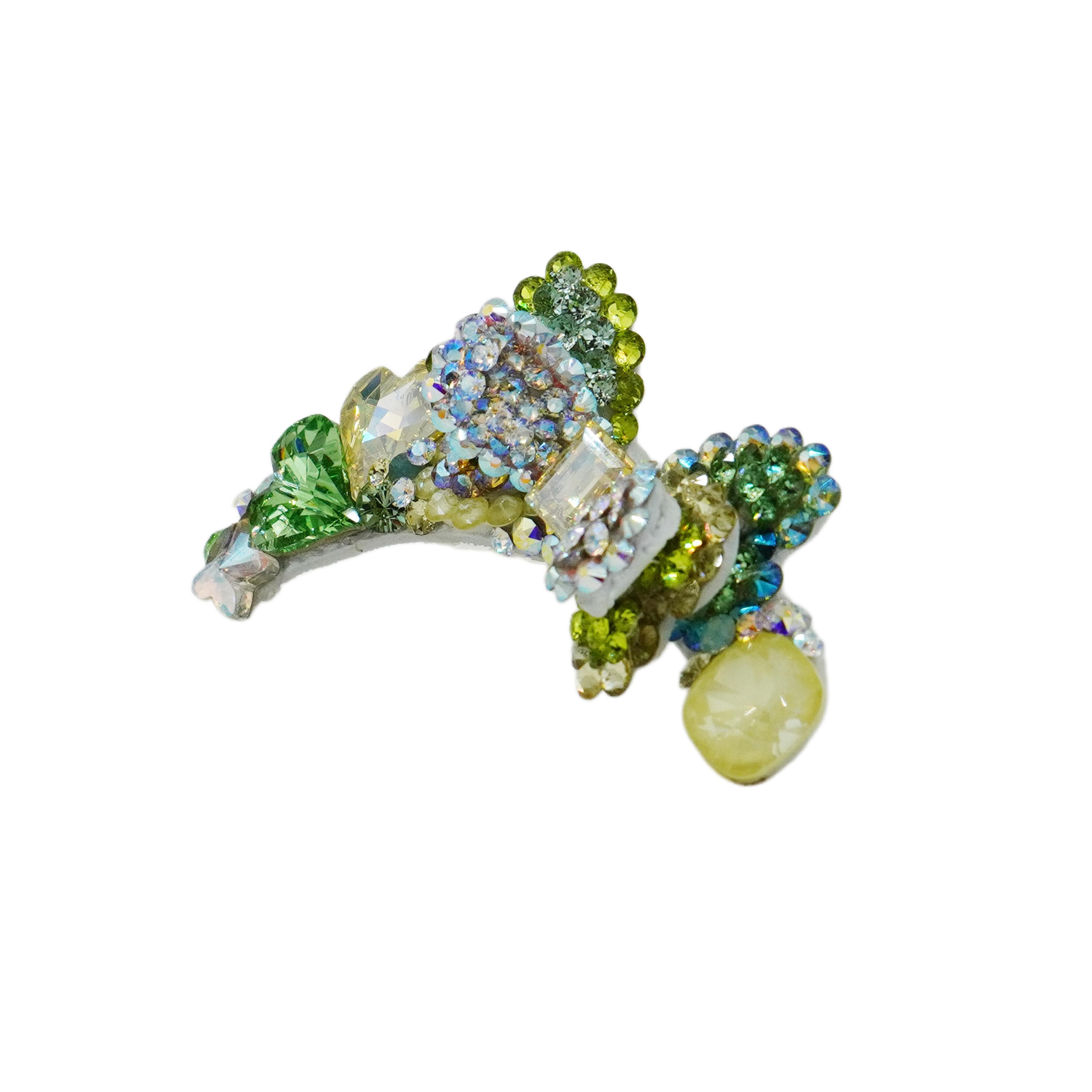 Lunapaw Structured Double-Layer Ribbon Luxury Crystal Headband HB45