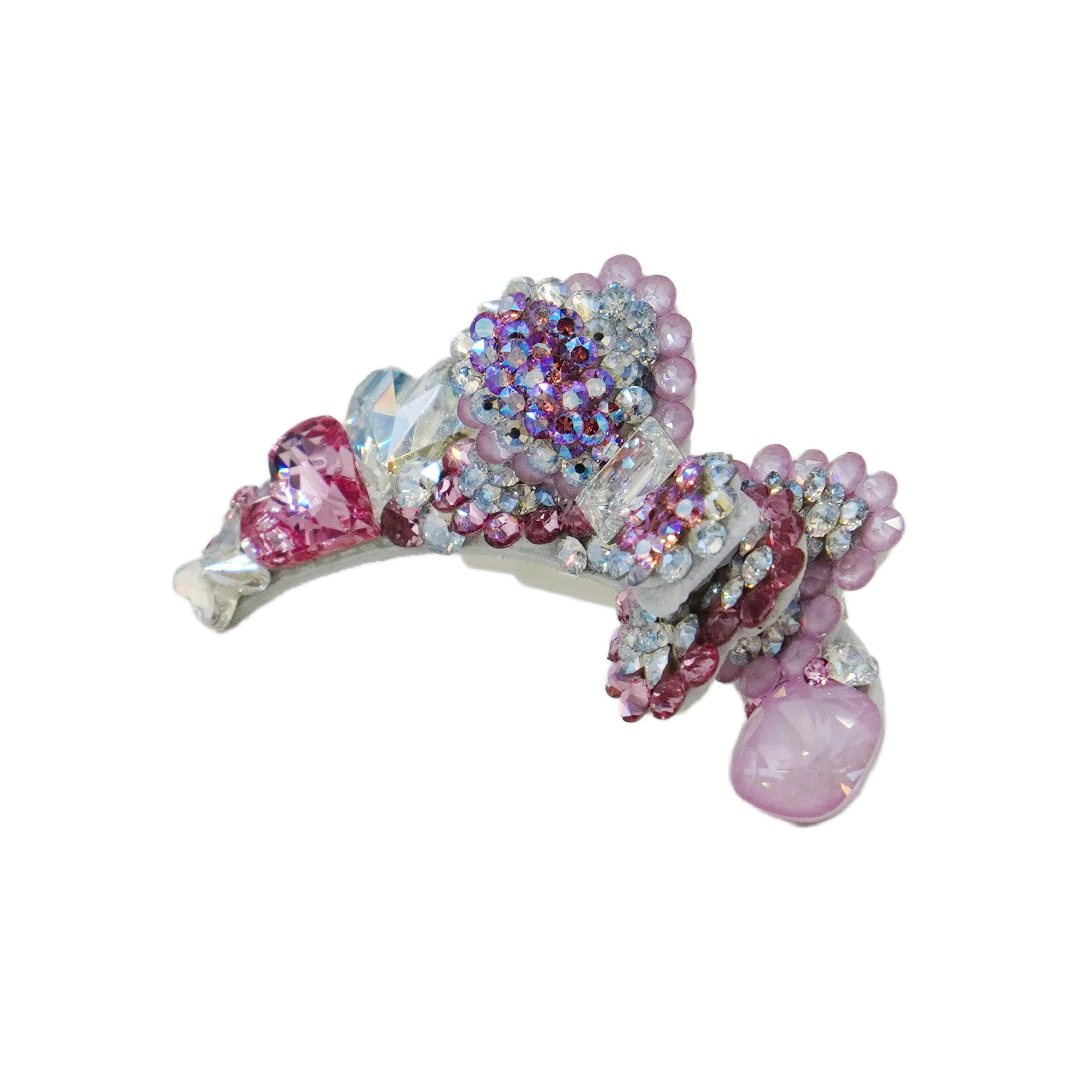 Lunapaw Structured Double-Layer Ribbon Luxury Crystal Headband HB45