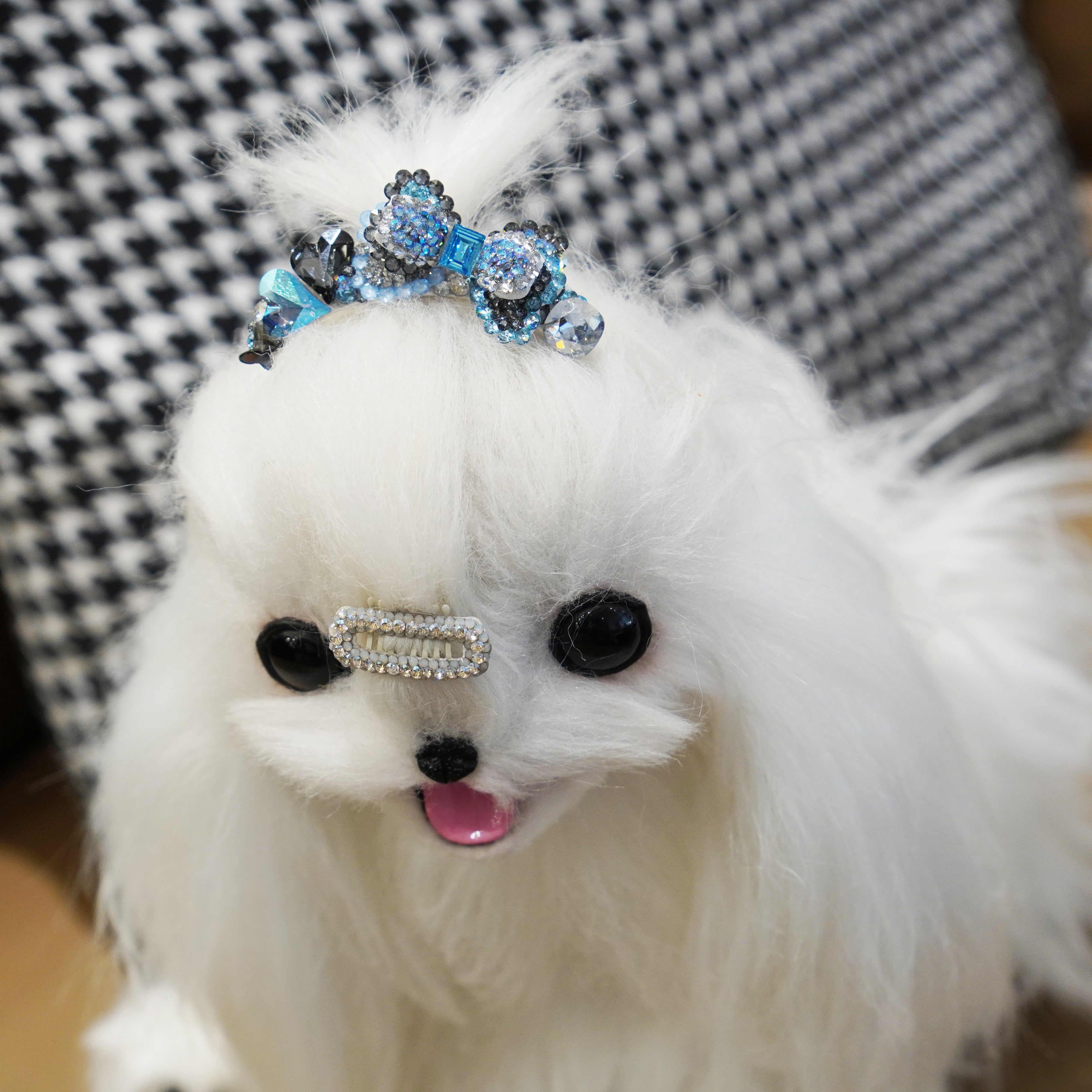 Lunapaw Structured Double-Layer Ribbon Luxury Crystal Headband HB45