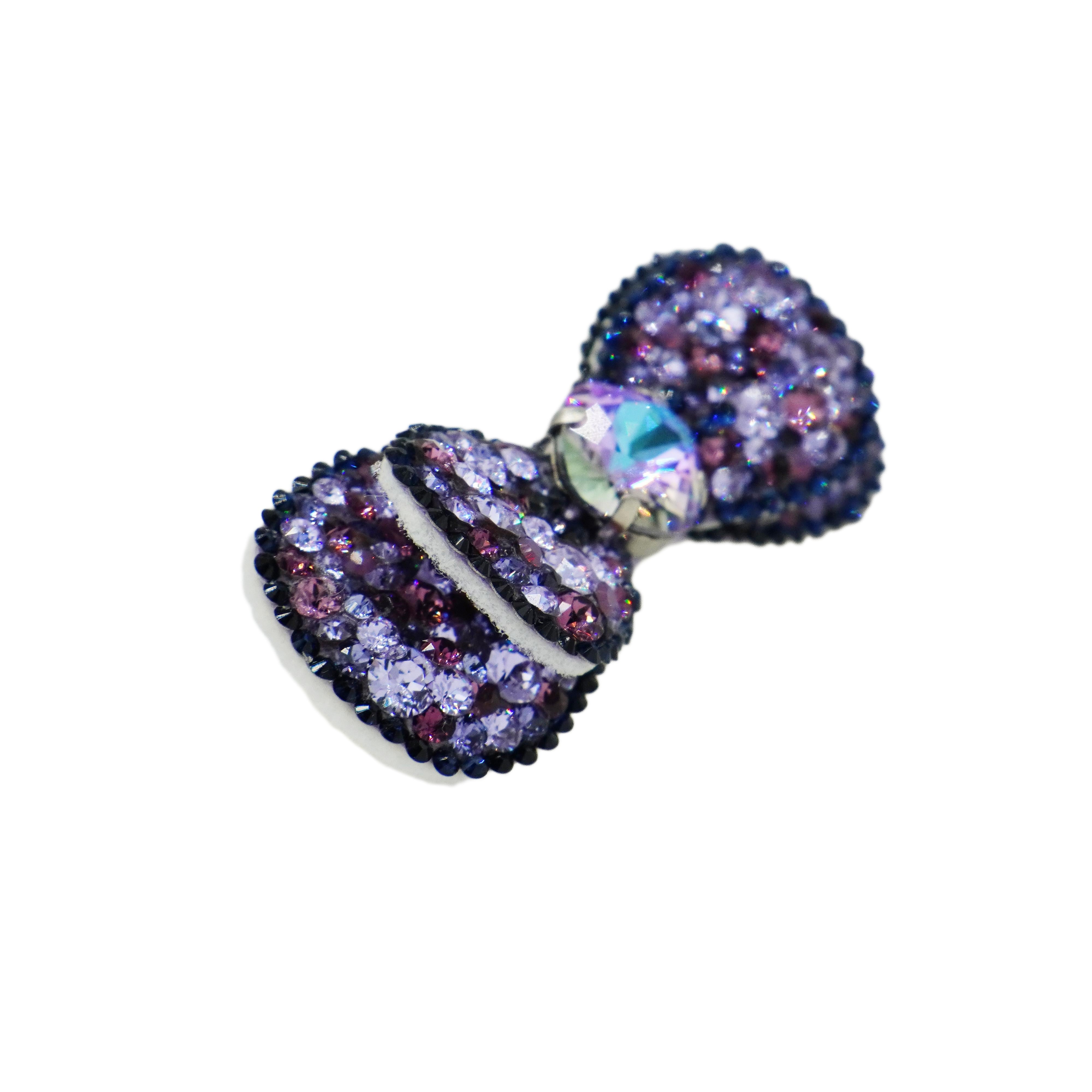Lunapaw Double-Layer Structured Round Bow Luxury Crystal Top Clip TP21