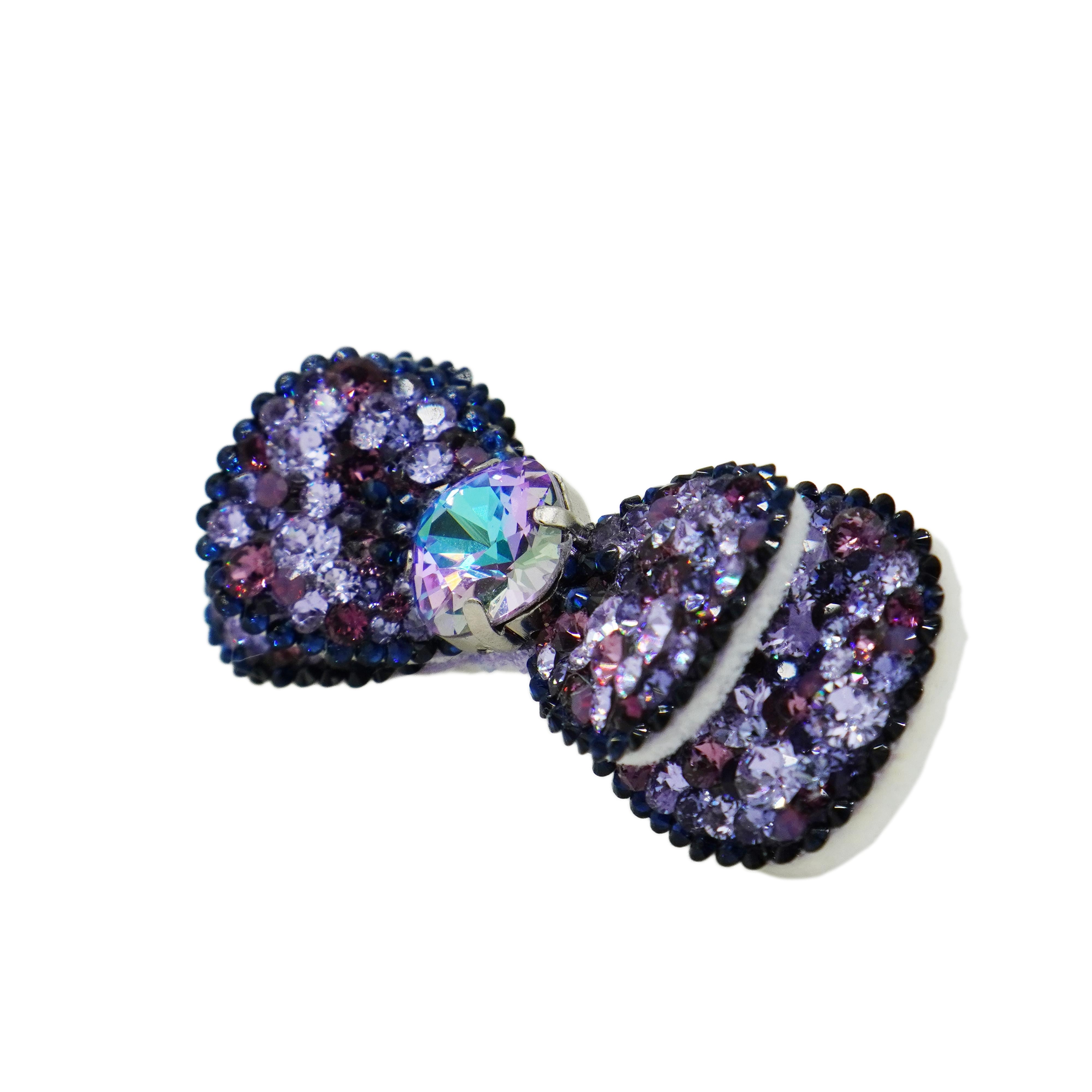 Lunapaw Double-Layer Structured Round Bow Luxury Crystal Top Clip TP21