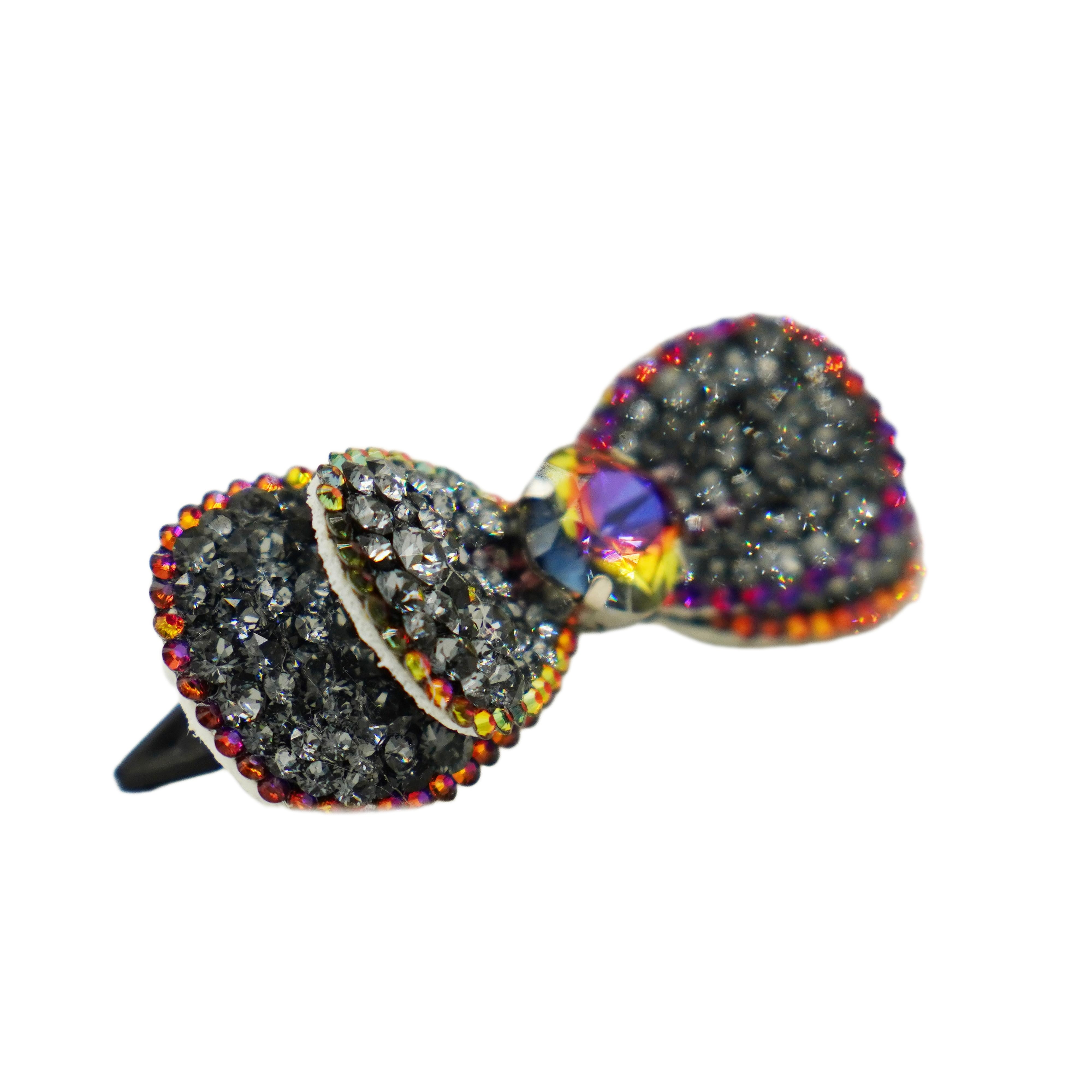 Lunapaw Double-Layer Structured Round Bow Luxury Crystal Top Clip TP21