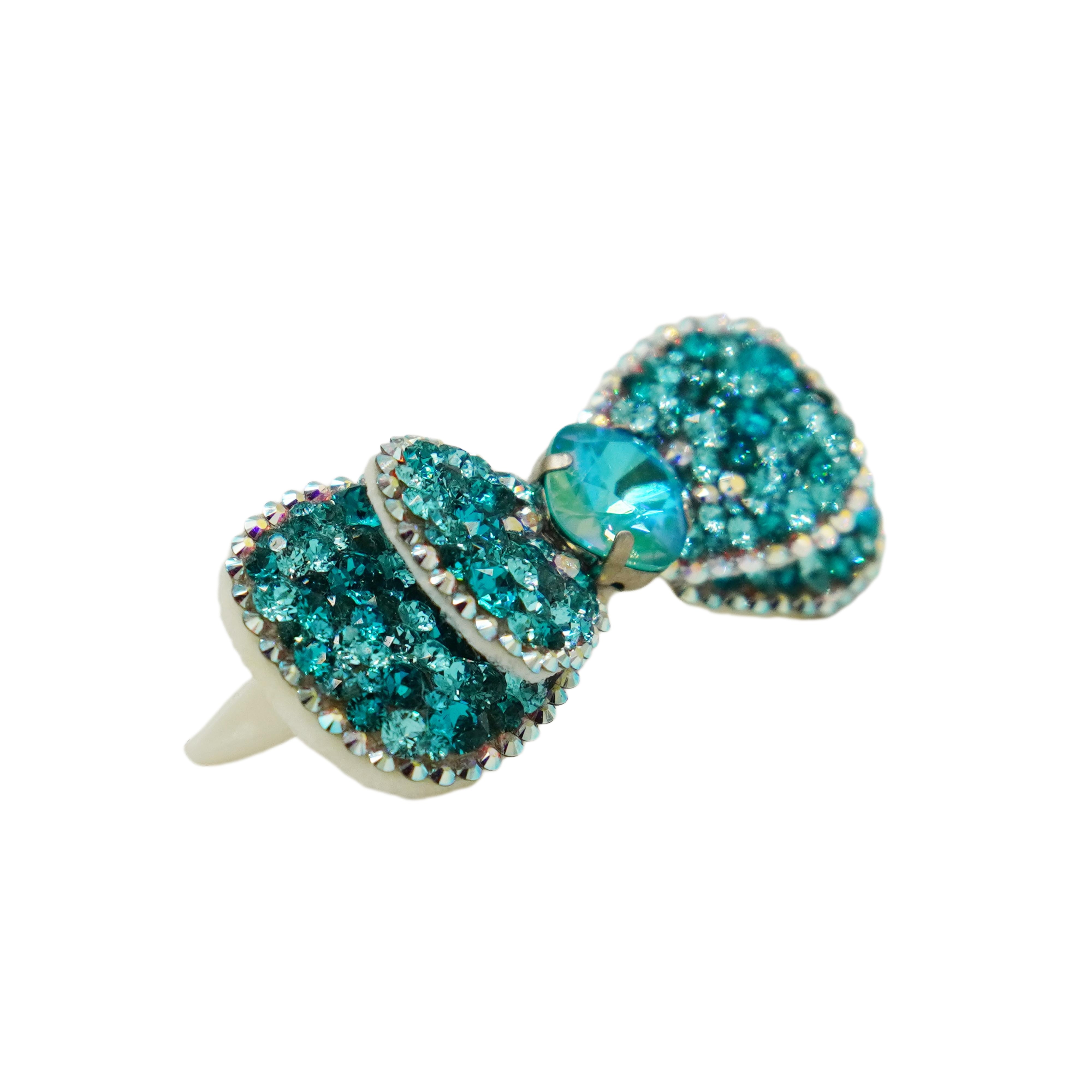 Lunapaw Double-Layer Structured Round Bow Luxury Crystal Top Clip TP21