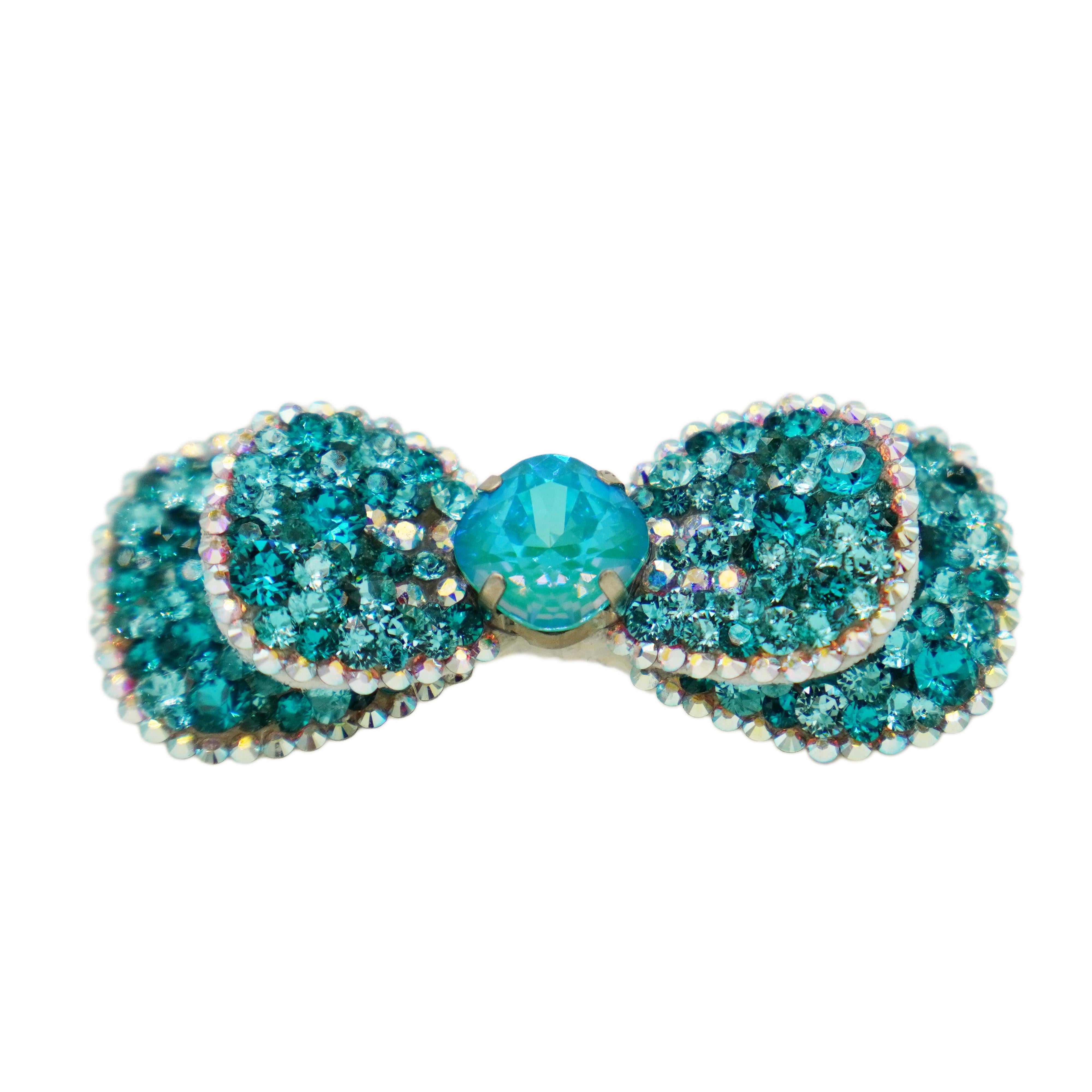 Lunapaw Double-Layer Structured Round Bow Luxury Crystal Top Clip TP21