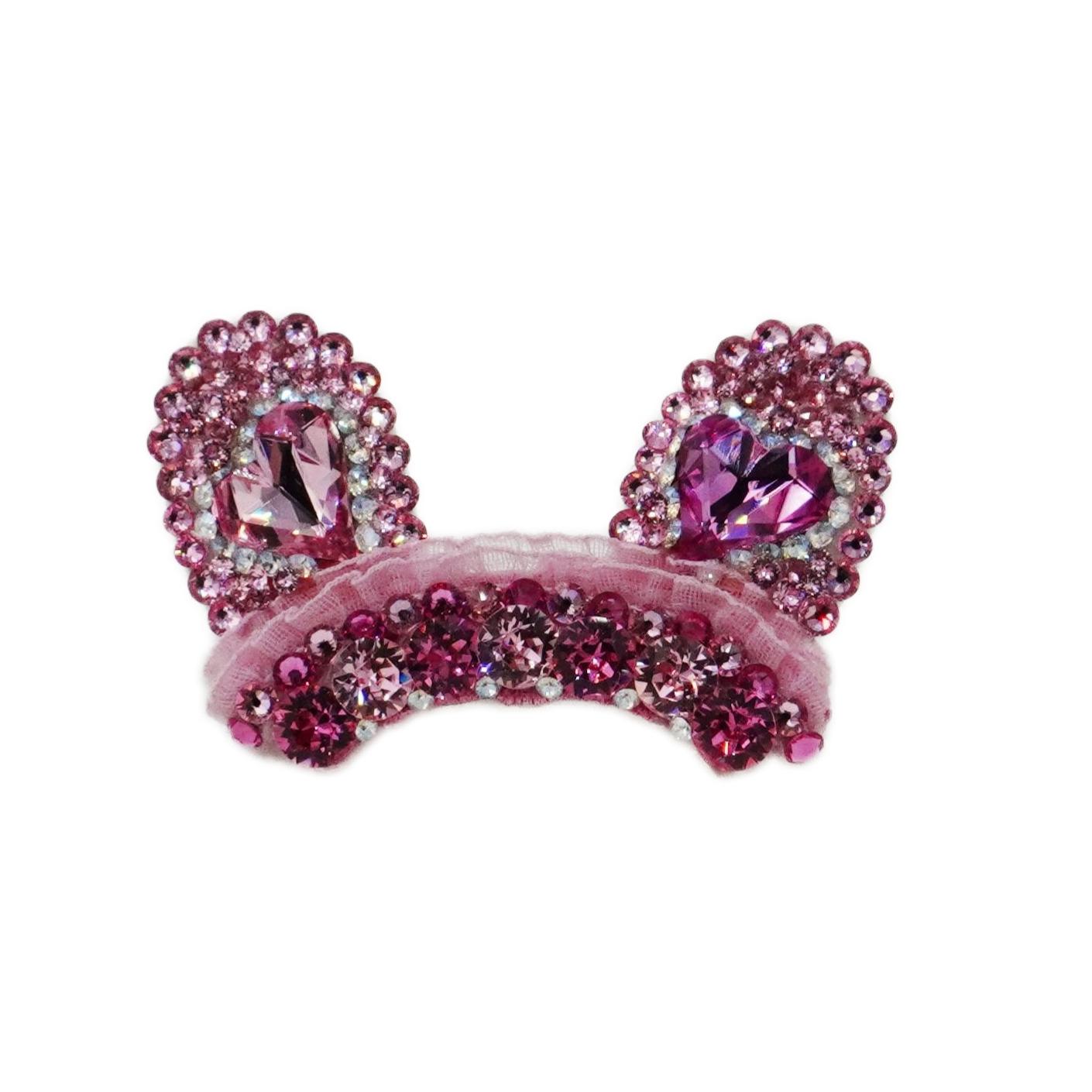 Lunapaw Bunny Ear Structured Luxury Crystal Headband HB20