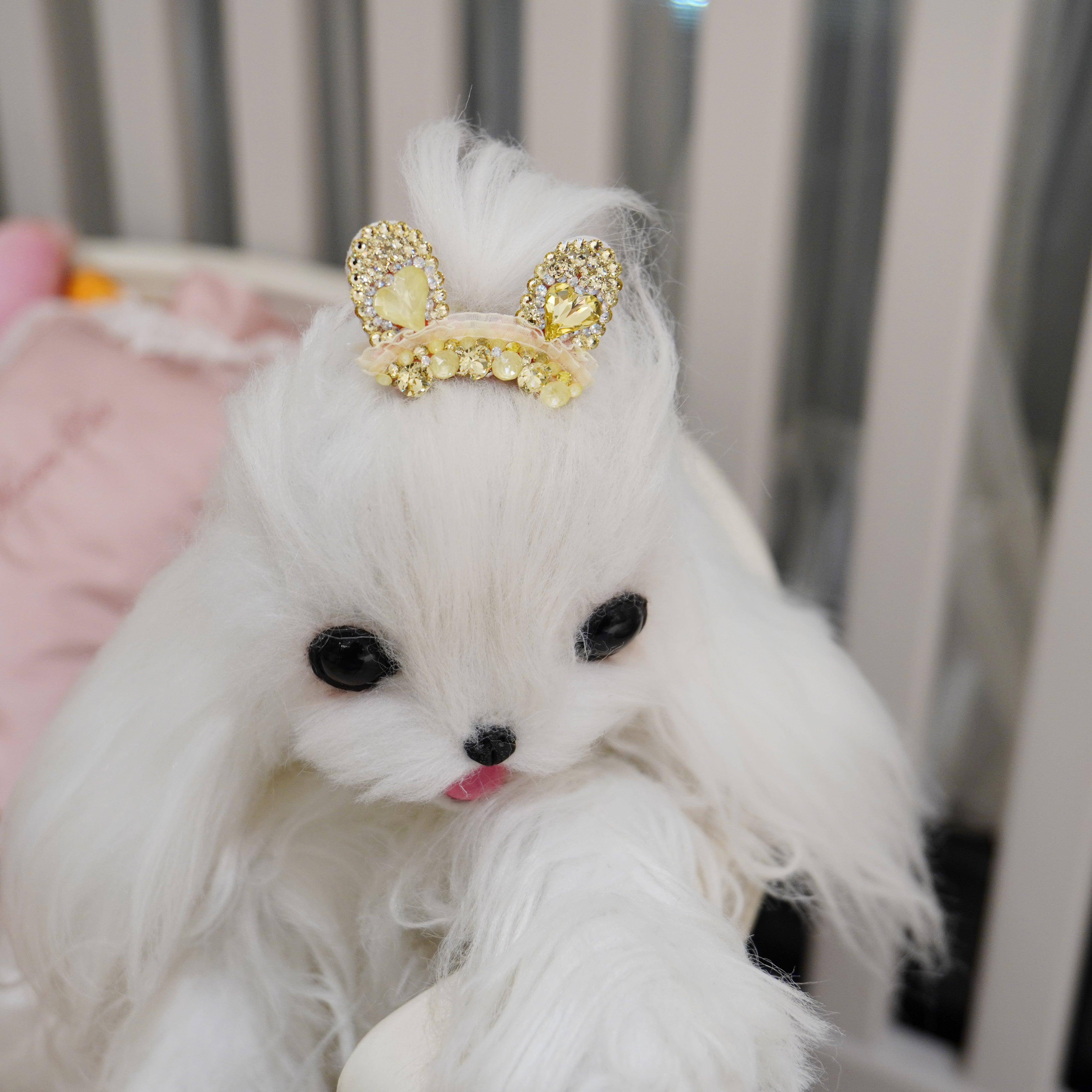 Lunapaw Bunny Ear Structured Luxury Crystal Headband HB20