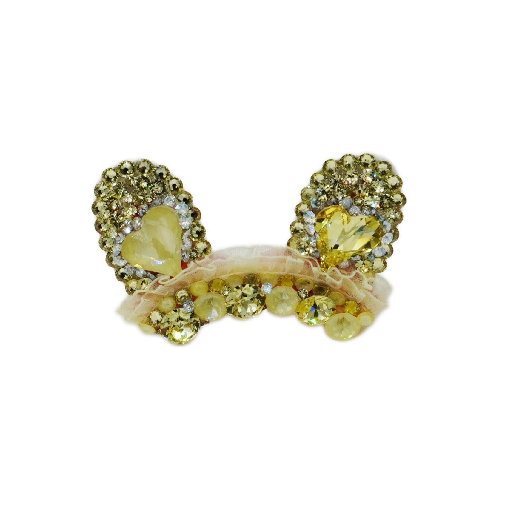 Lunapaw Bunny Ear Structured Luxury Crystal Headband HB20