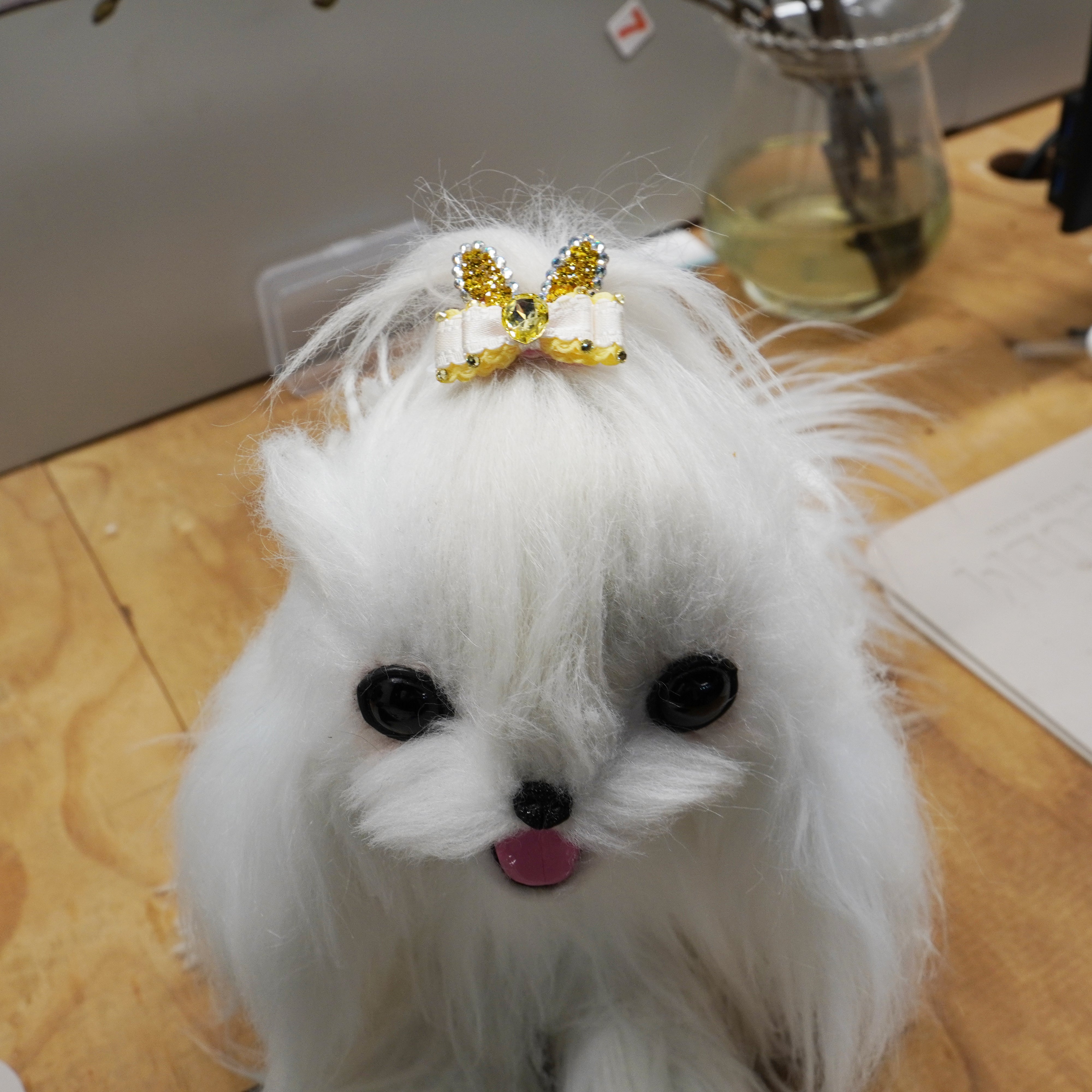 Lunapaw Bunny Ears Luxury Crystal & Fabric Bow Top Clip TP2021