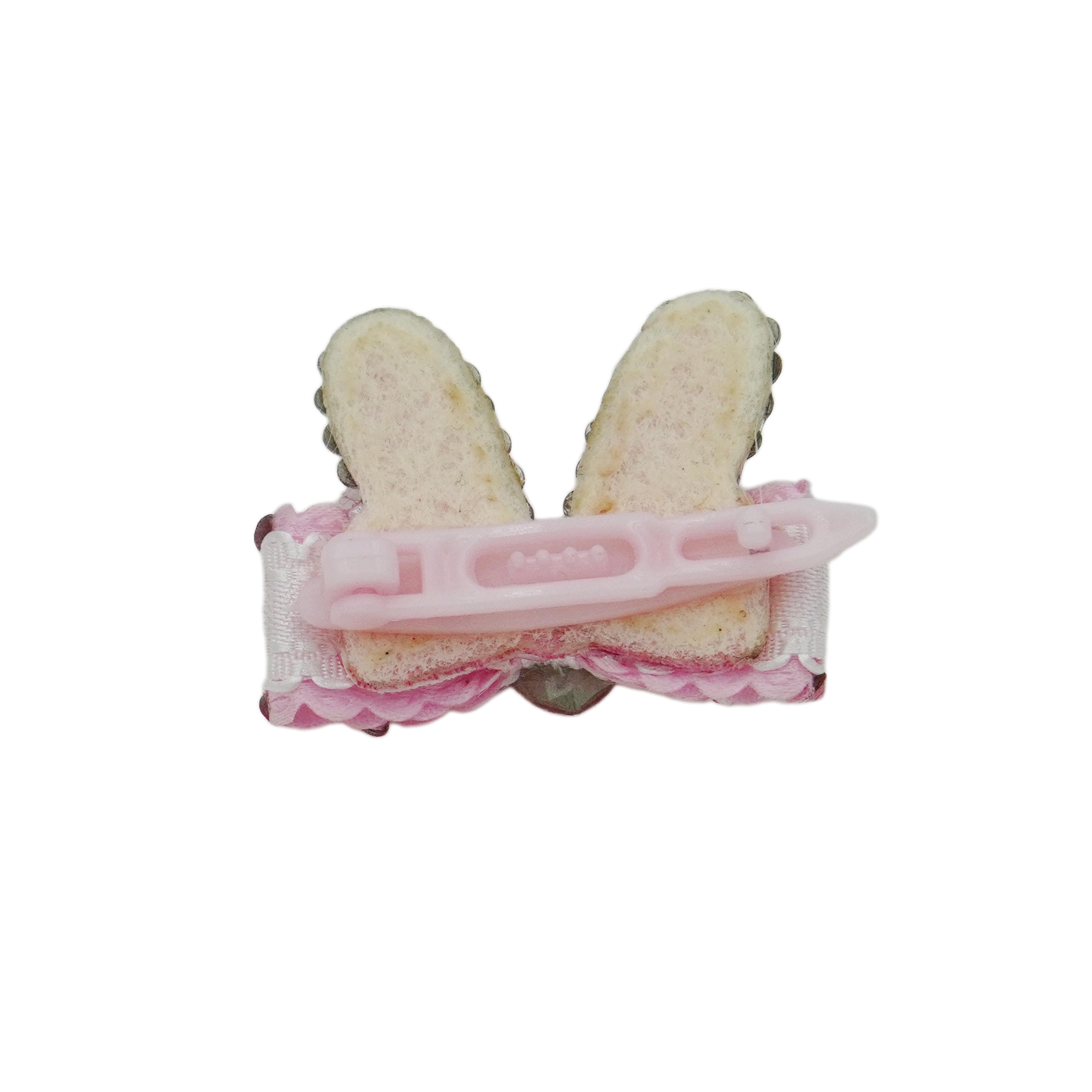 Lunapaw Bunny Ears Luxury Crystal & Fabric Bow Top Clip TP2021