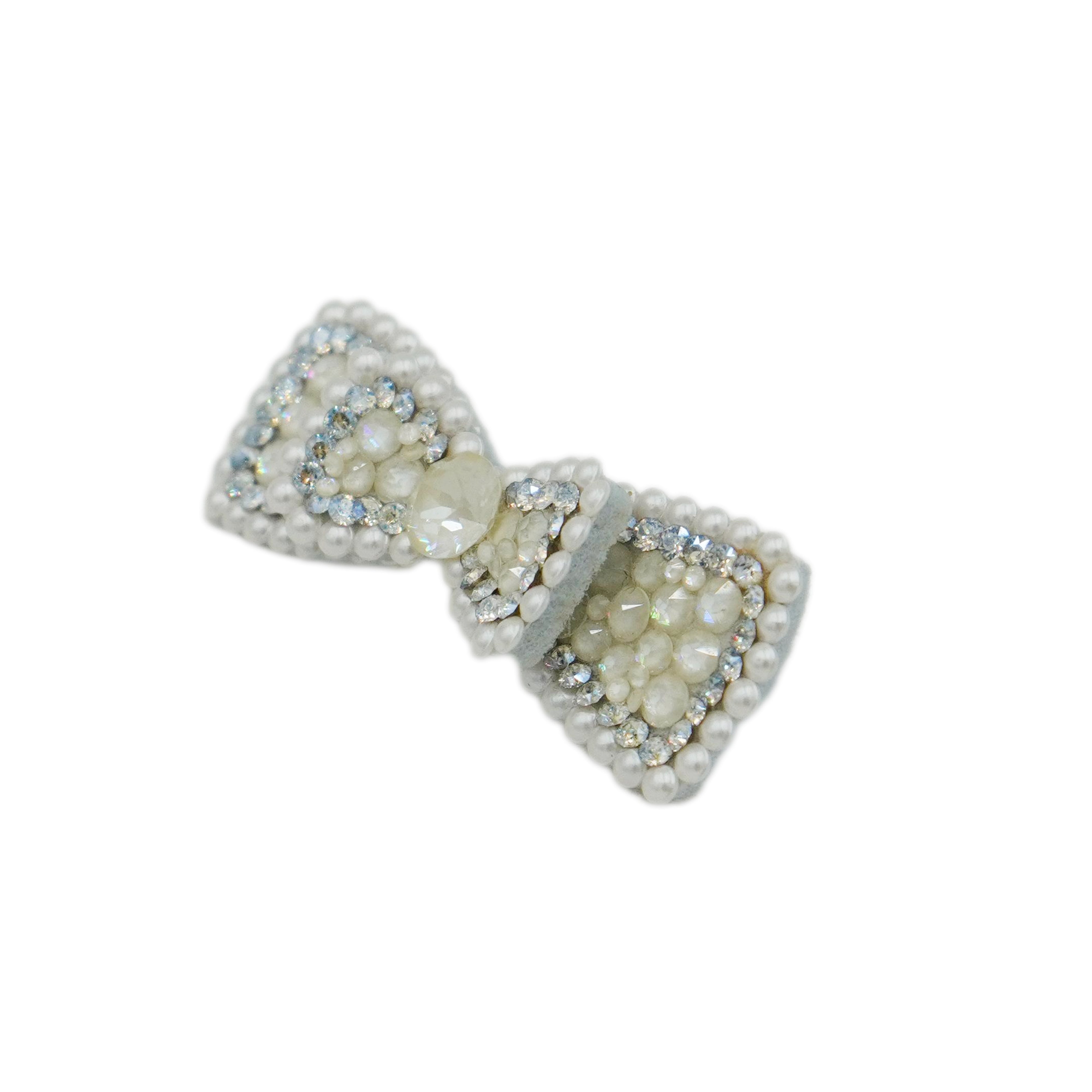 Lunapaw Candy Mocha Mother & Daughter Double-Layer Bow Luxury Crystal Top Clip TP18