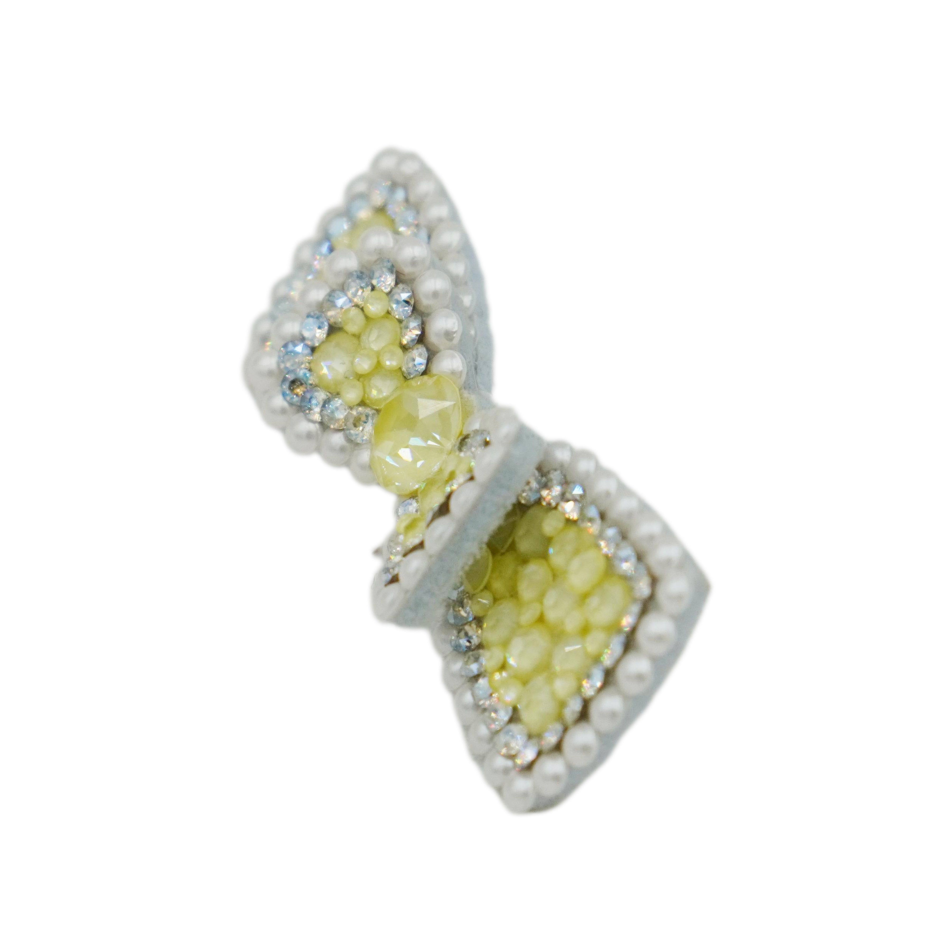 Lunapaw Candy Mocha Mother & Daughter Double-Layer Bow Luxury Crystal Top Clip TP18