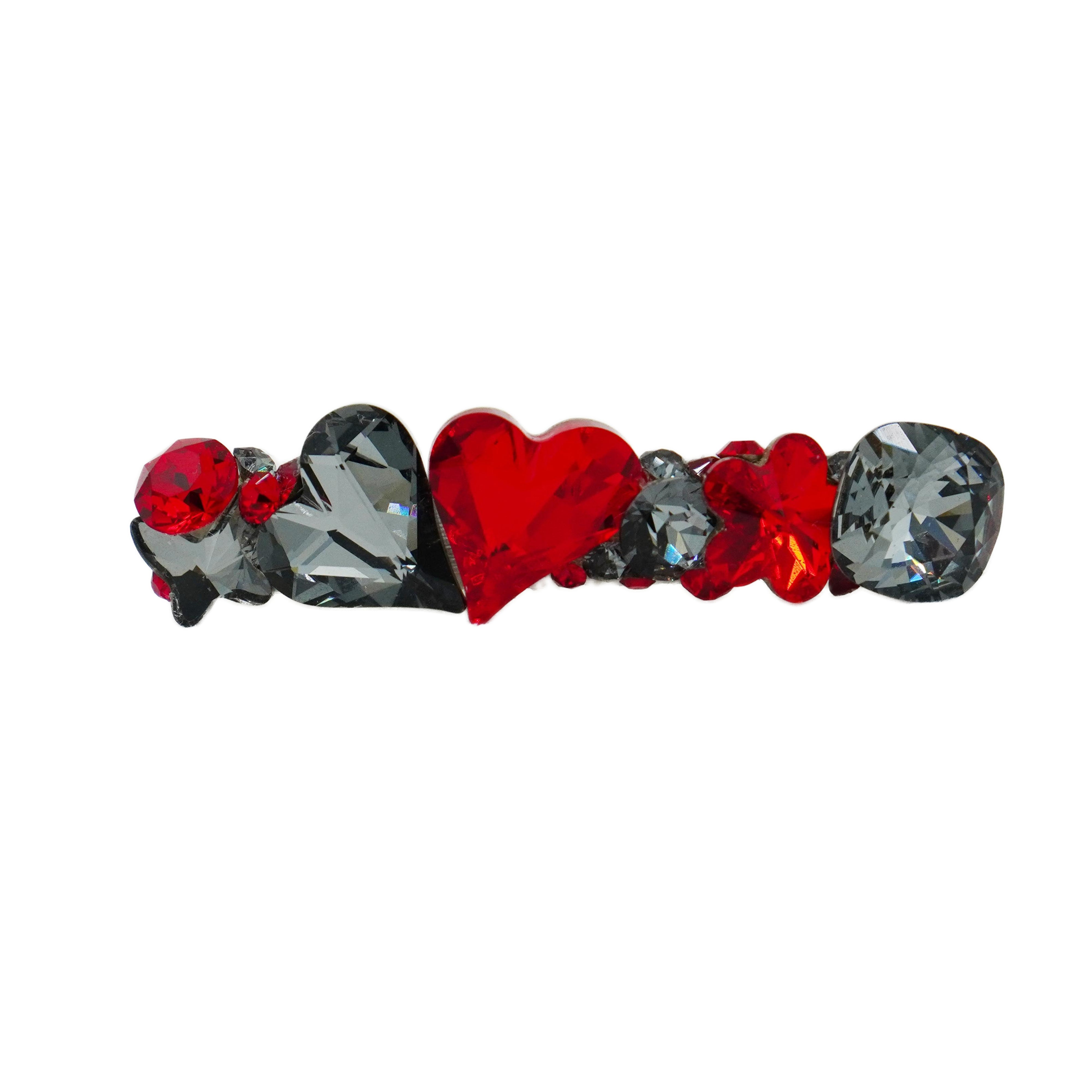 Lunapaw Double Heart Bar Luxury Crystal Top Clip TP36