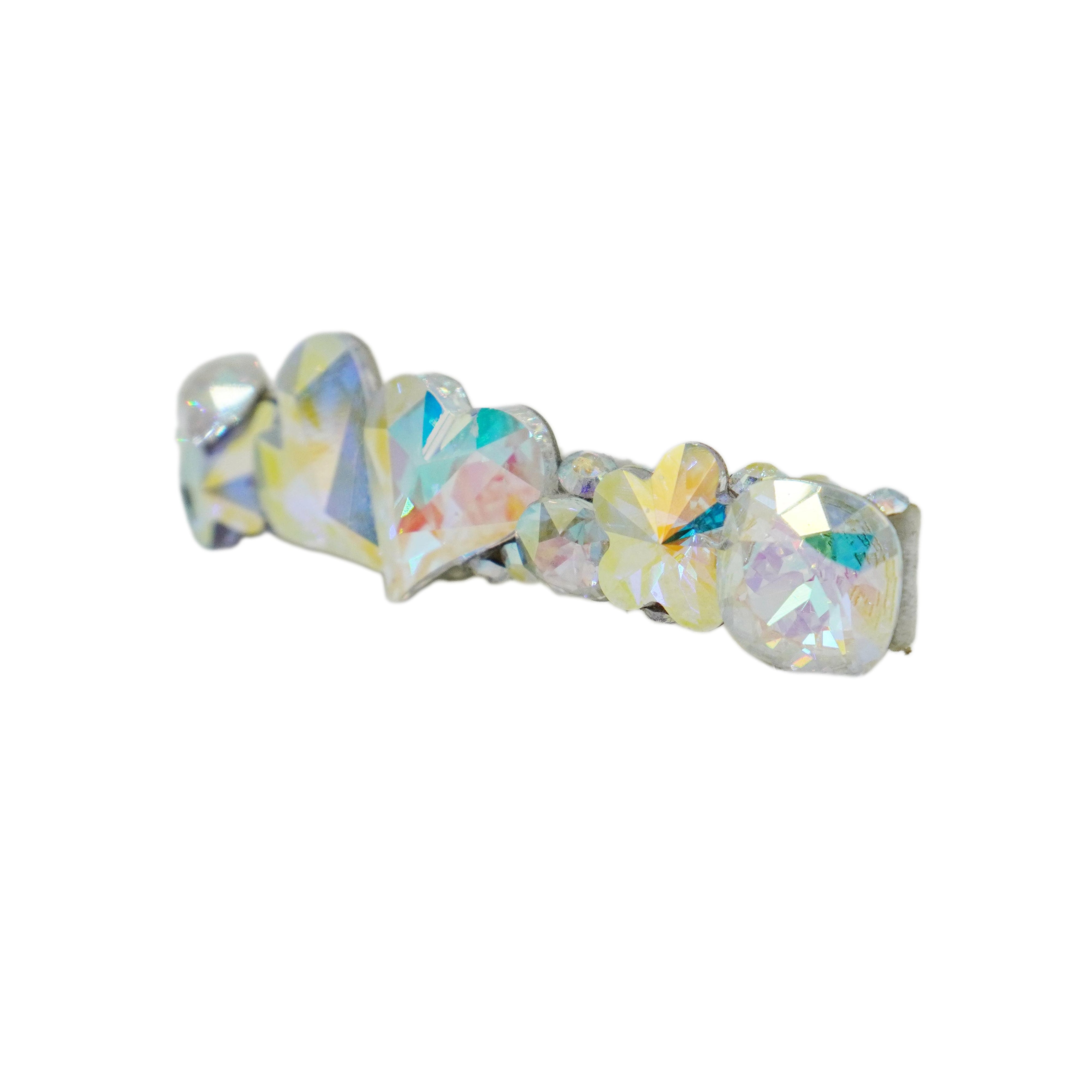 Lunapaw Double Heart Bar Luxury Crystal Top Clip TP36