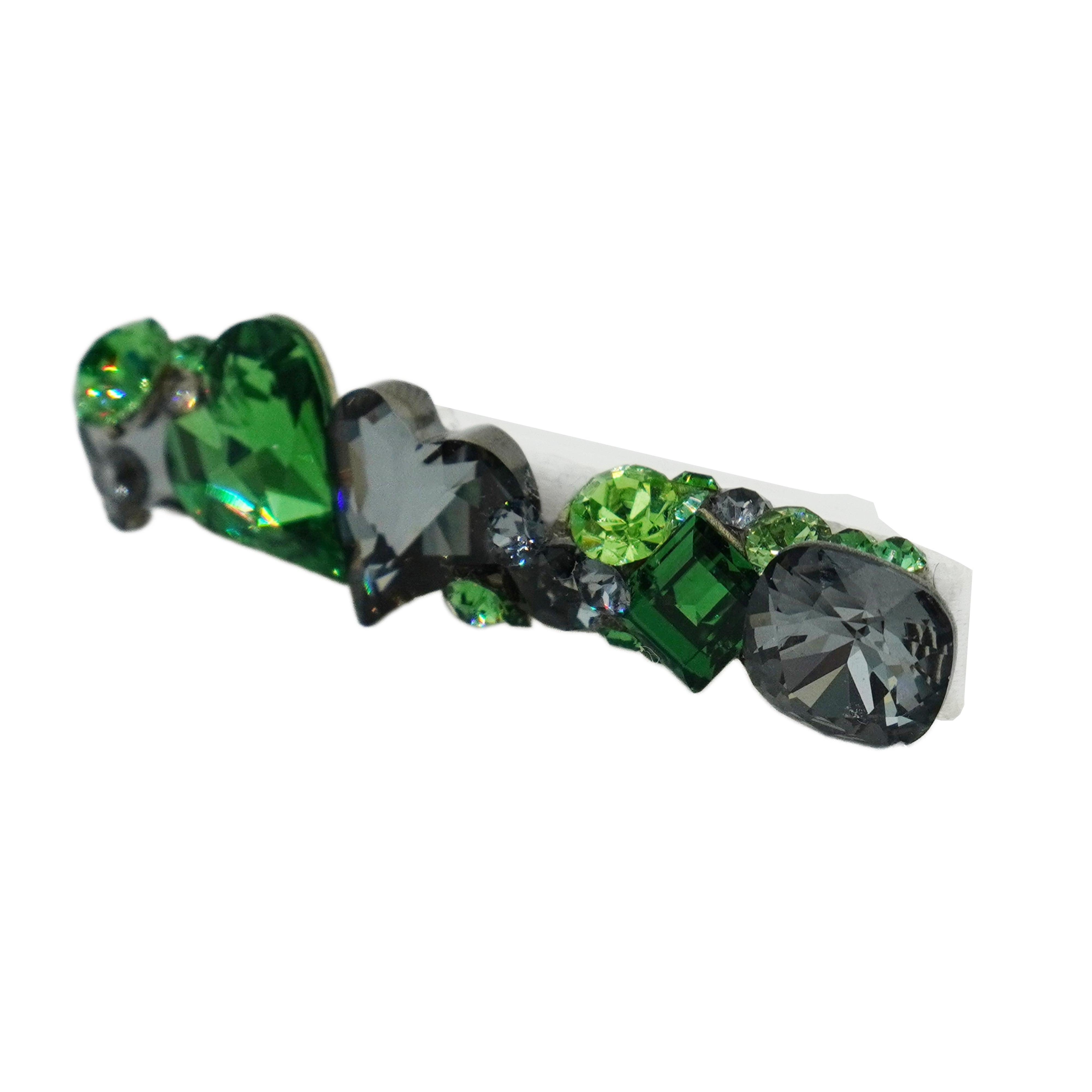 Lunapaw Double Heart Bar Luxury Crystal Top Clip TP36