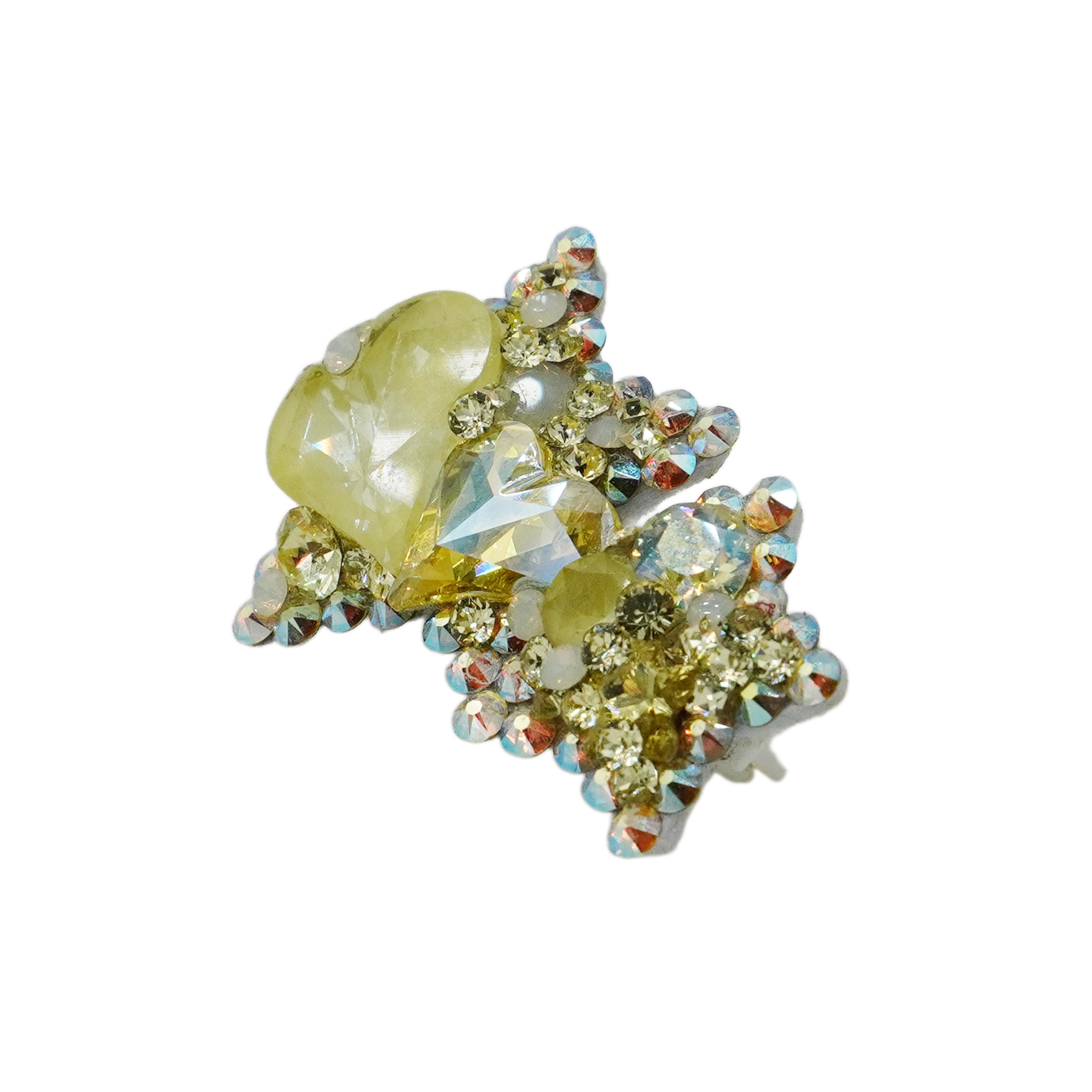 Lunapaw Double Star & Double Heart Luxury Crystal Top Clip TP20