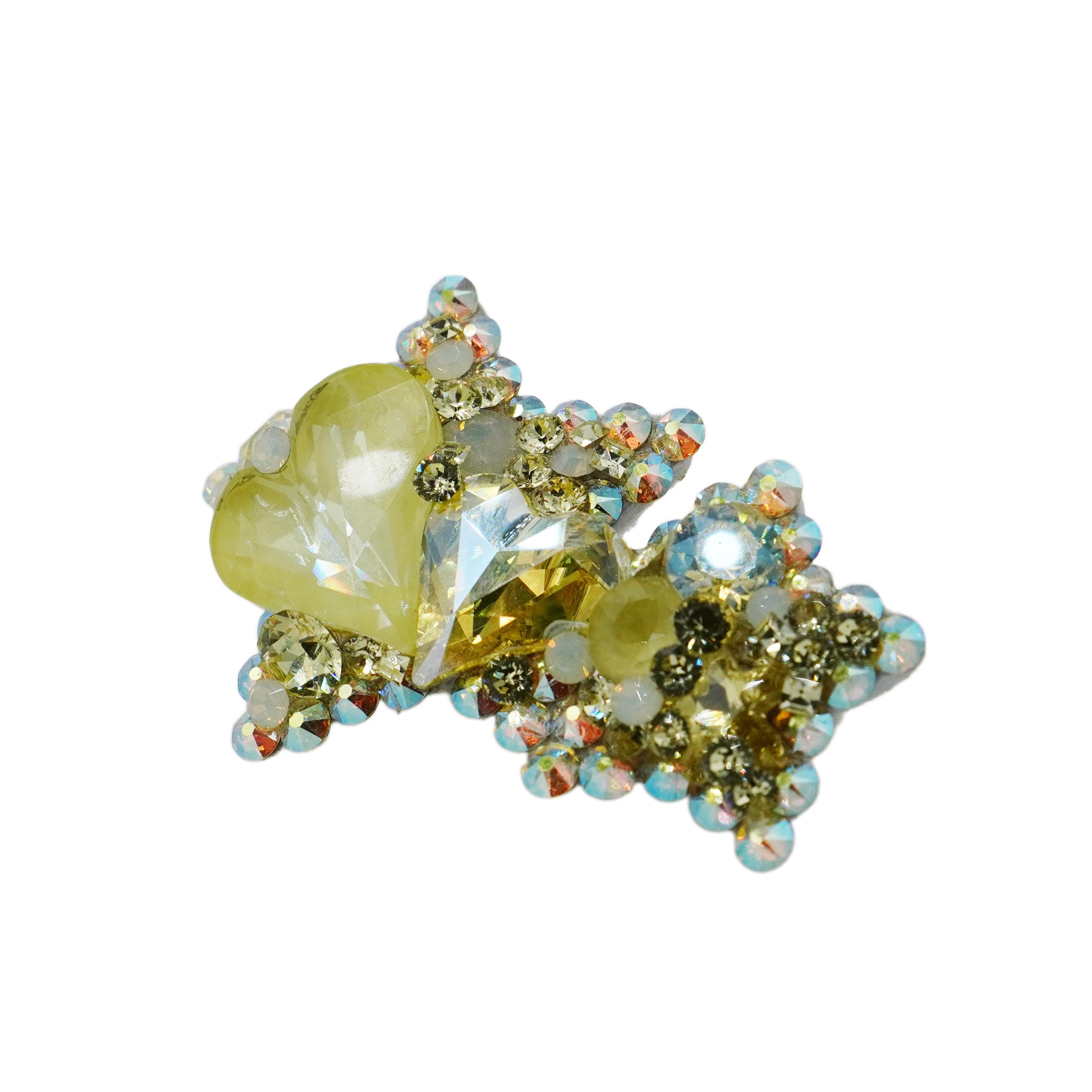 Lunapaw Double Star & Double Heart Luxury Crystal Top Clip TP20