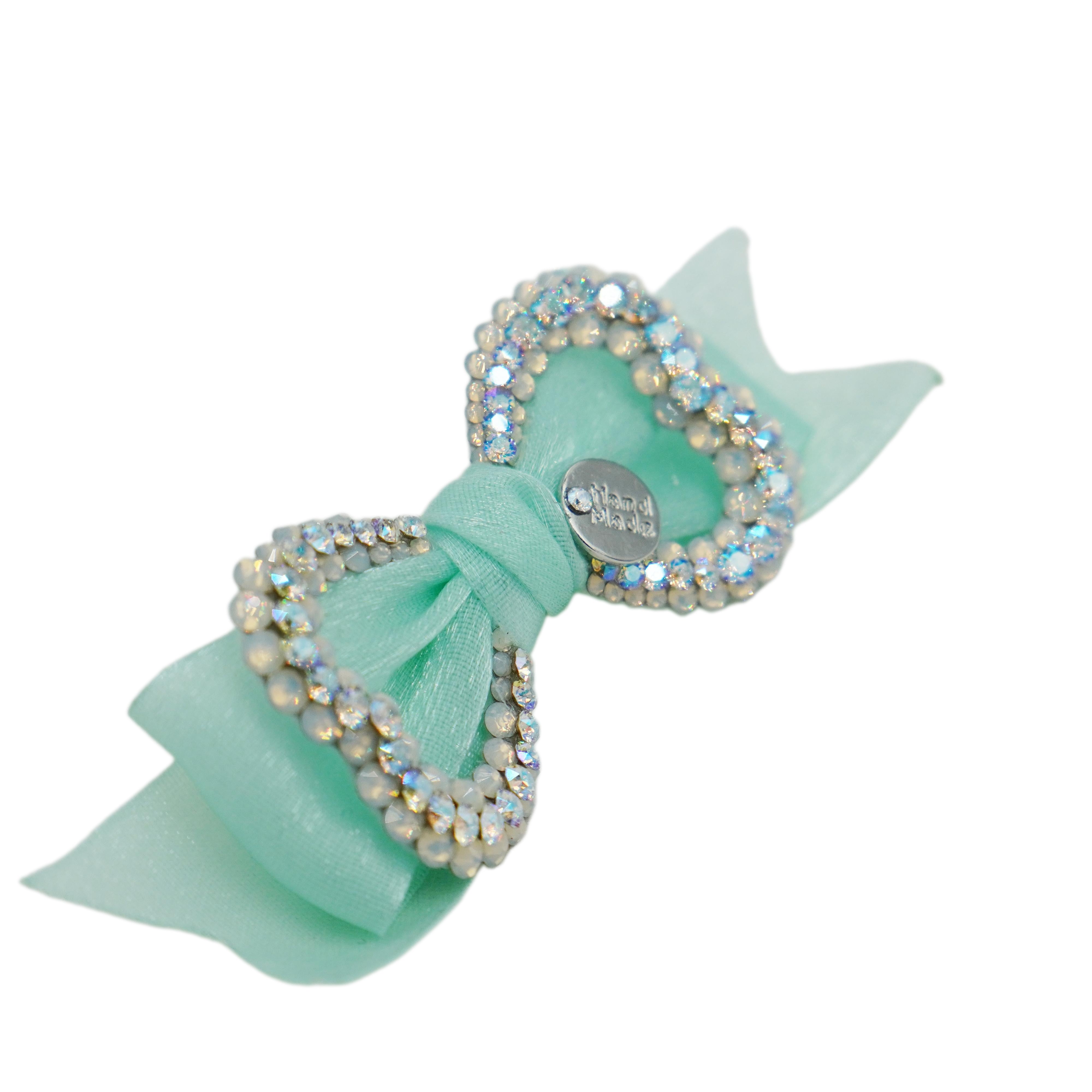 Lunapaw Elegant Ribbon & Luxury Crystal-Knot Fabric Top Clip TP2015