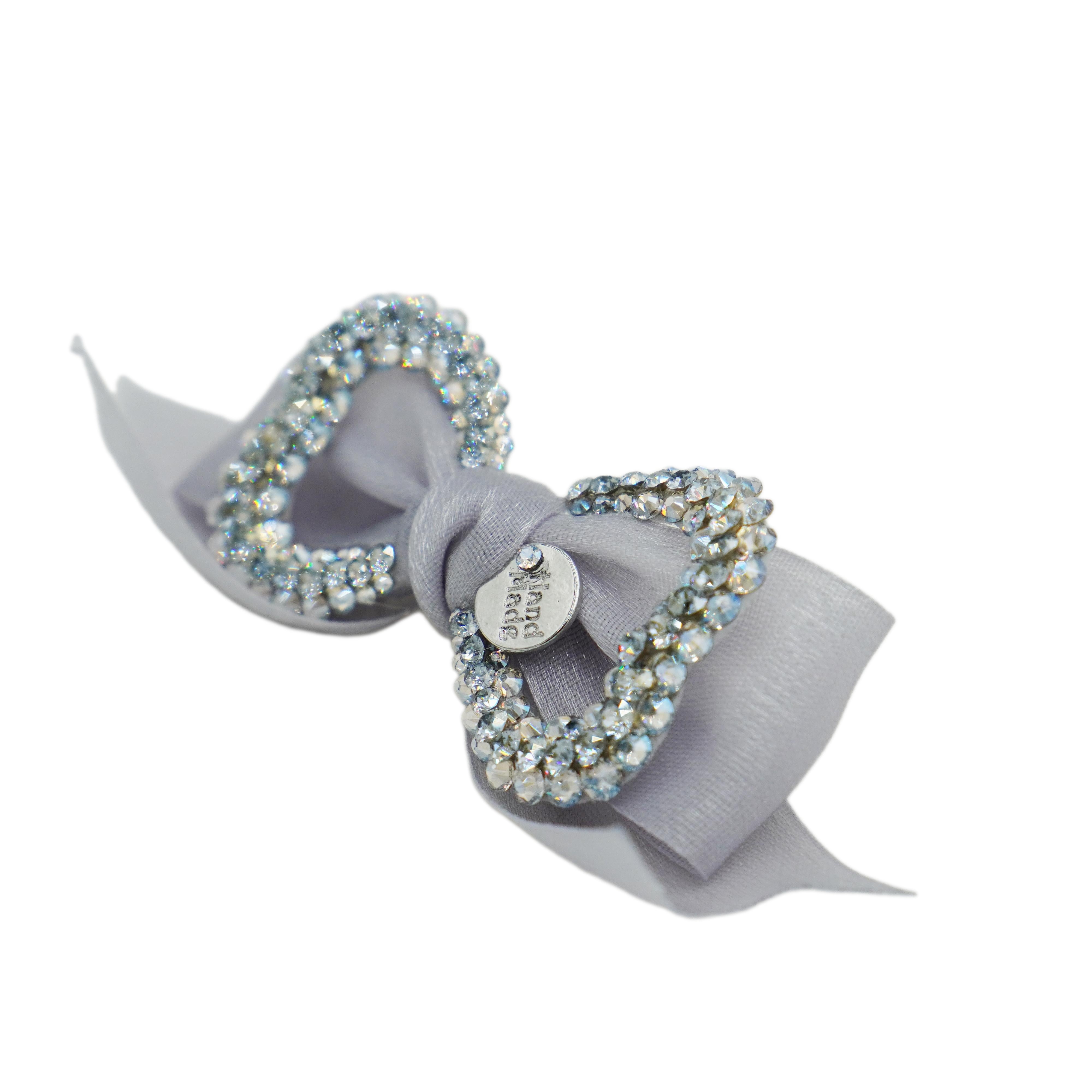 Lunapaw Elegant Ribbon & Luxury Crystal-Knot Fabric Top Clip TP2015