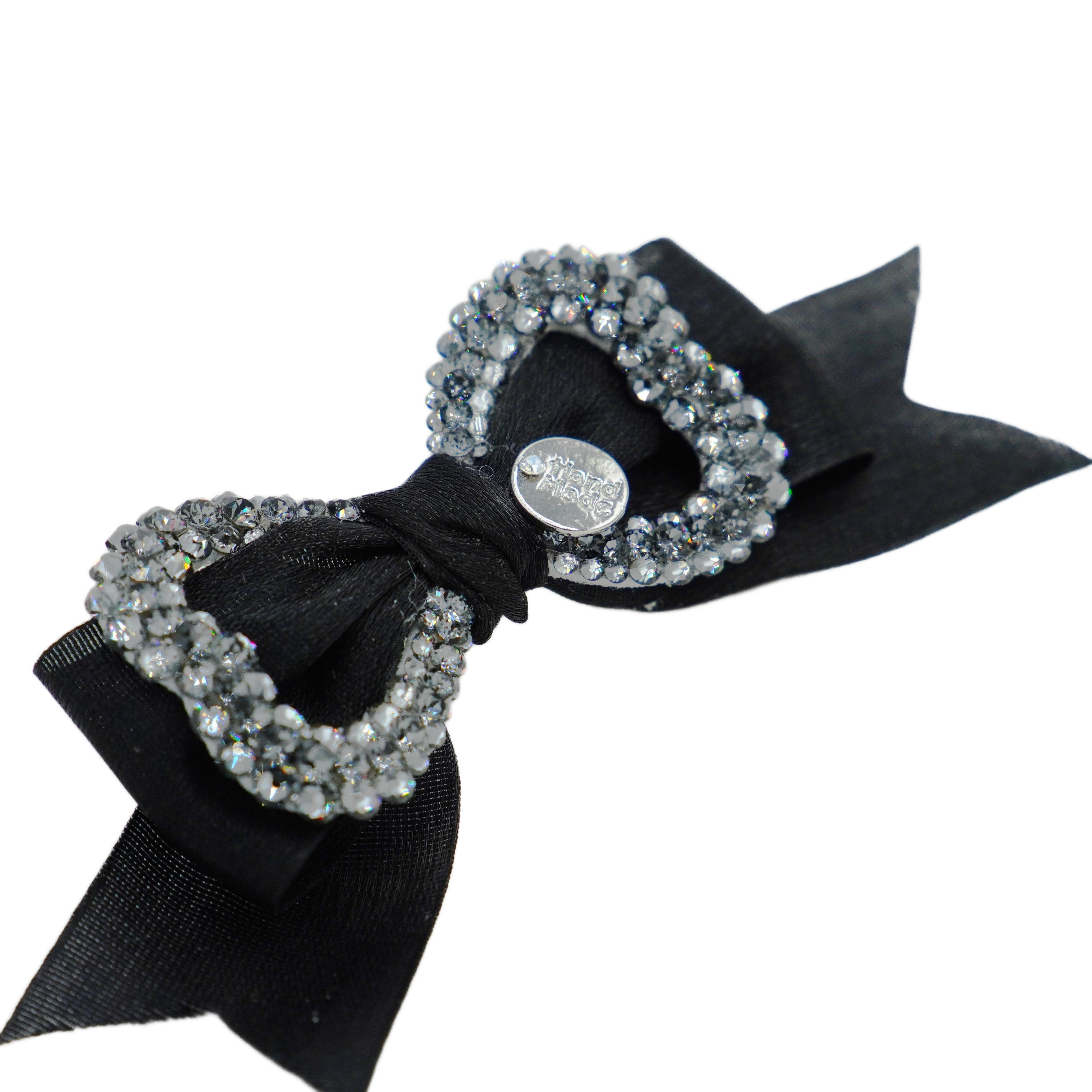 Lunapaw Elegant Ribbon & Luxury Crystal-Knot Fabric Top Clip TP2015