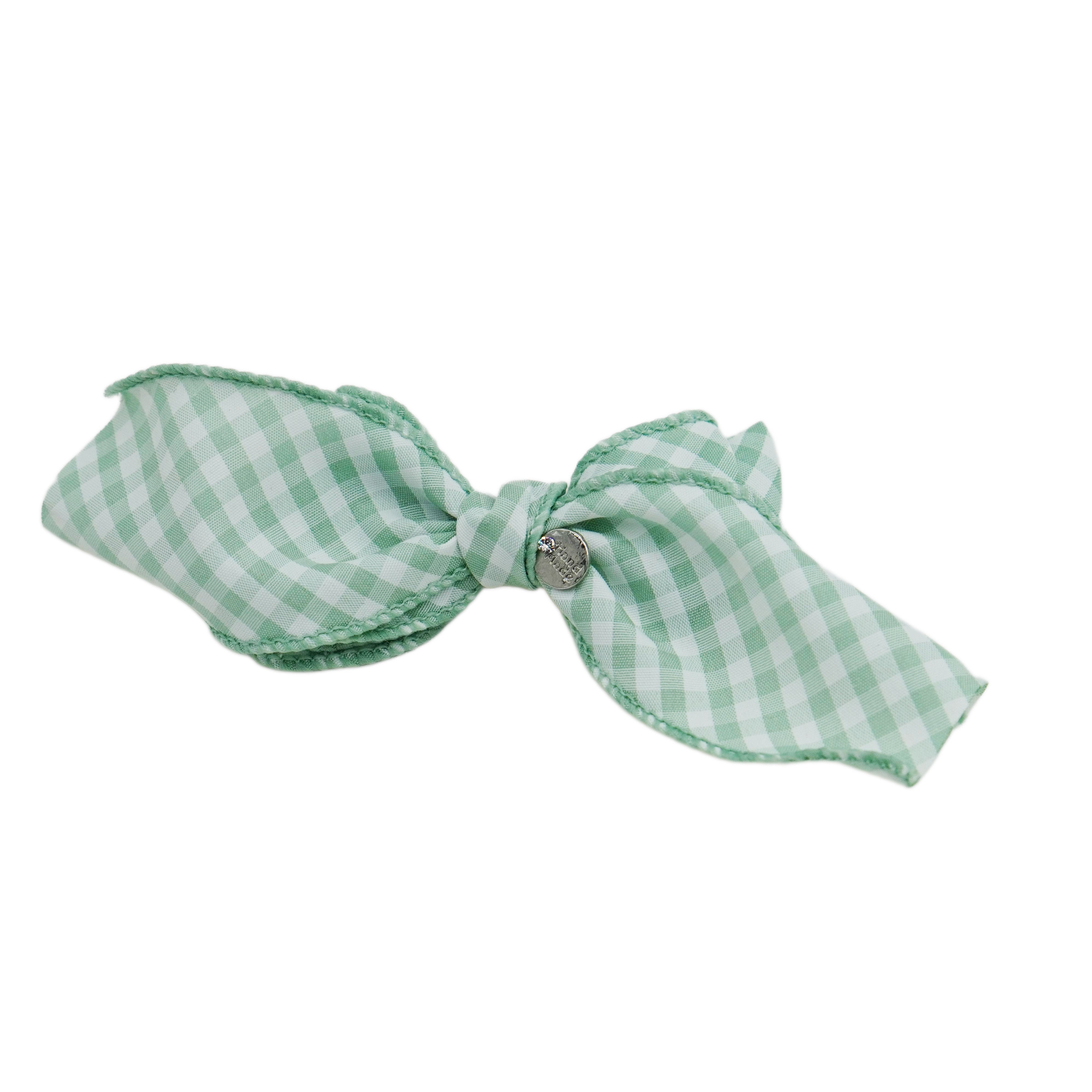 Lunapaw Fresh Candy Gingham – Airy Flutter Bow Fabric Top Clip TP2017