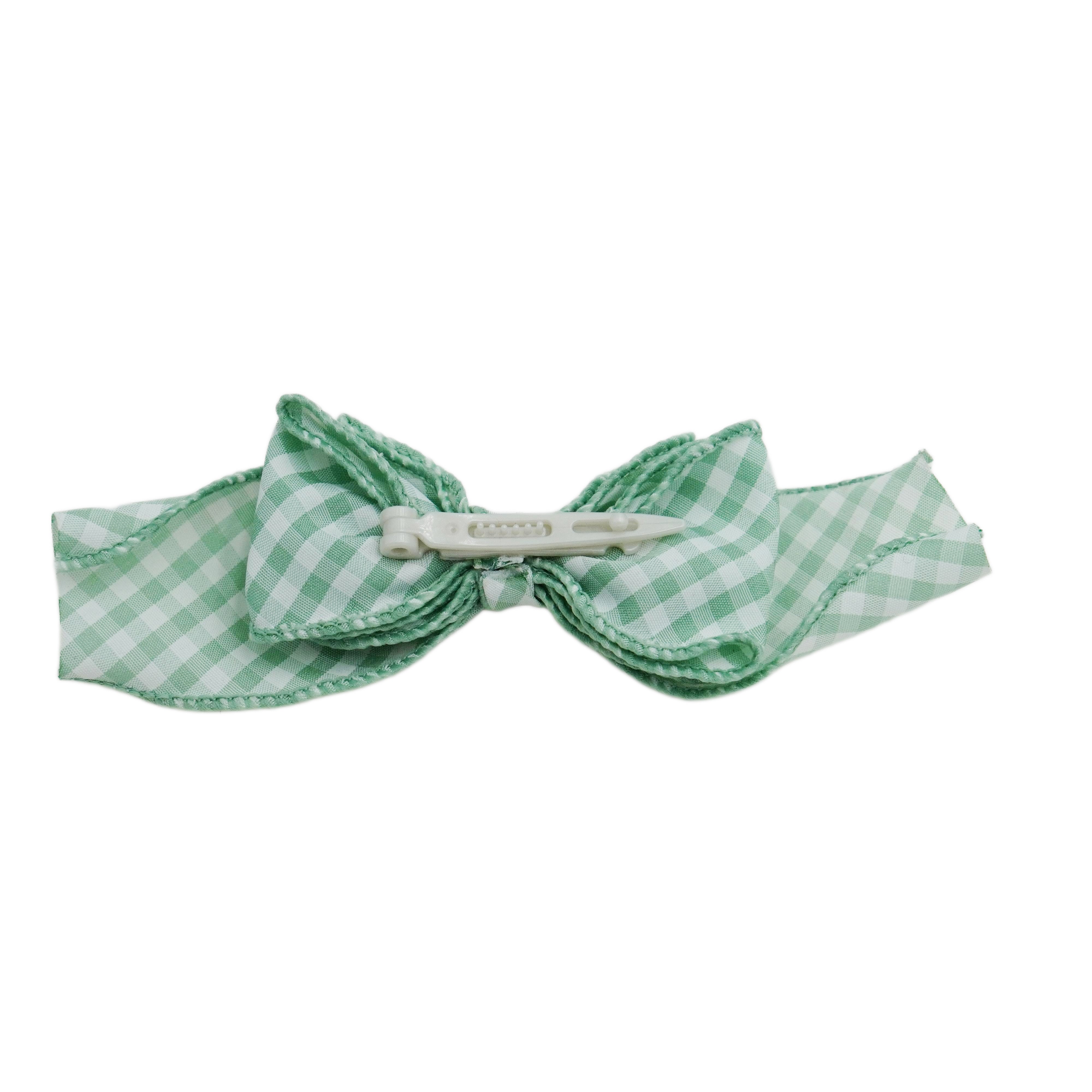 Lunapaw Fresh Candy Gingham – Airy Flutter Bow Fabric Top Clip TP2017