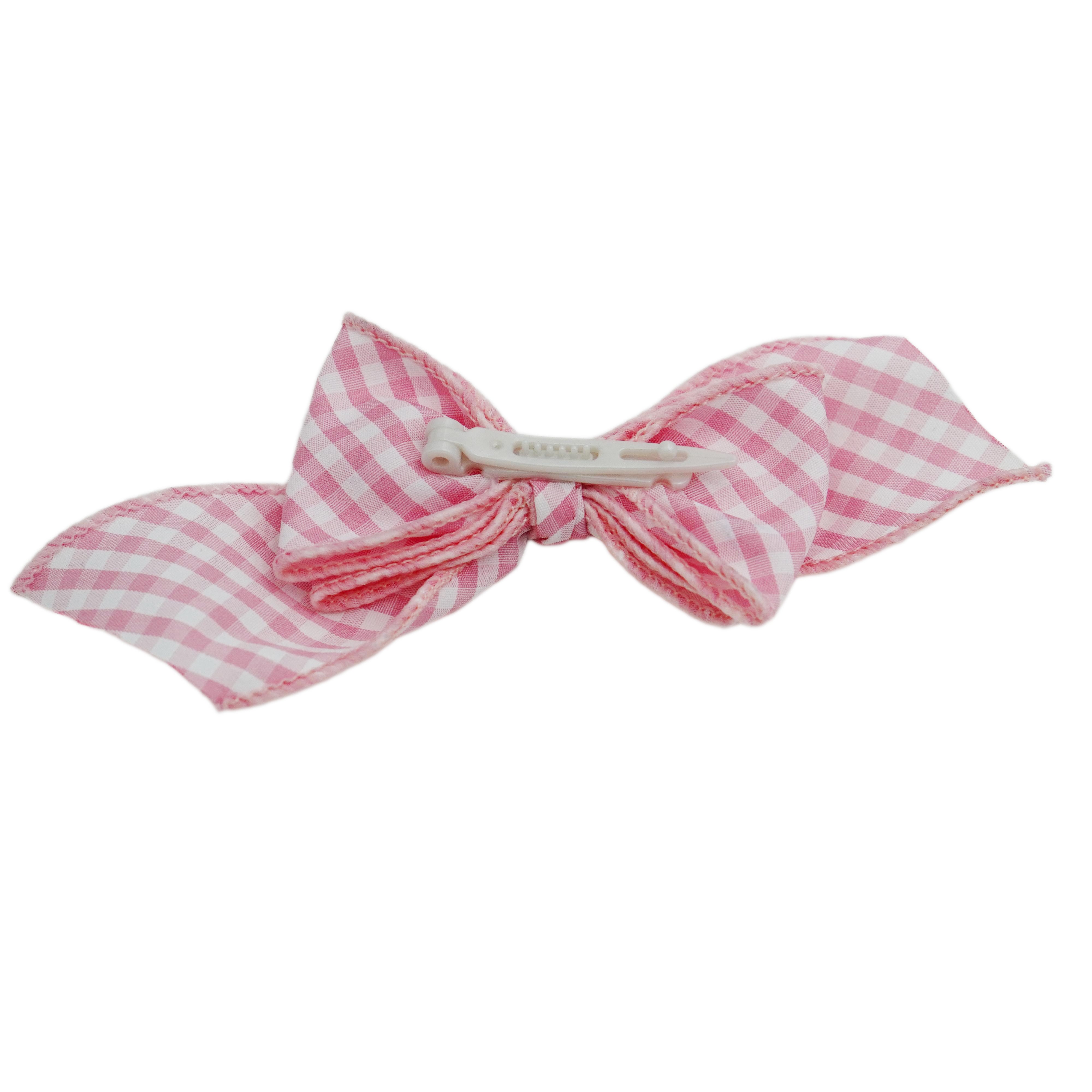 Lunapaw Fresh Candy Gingham – Airy Flutter Bow Fabric Top Clip TP2017