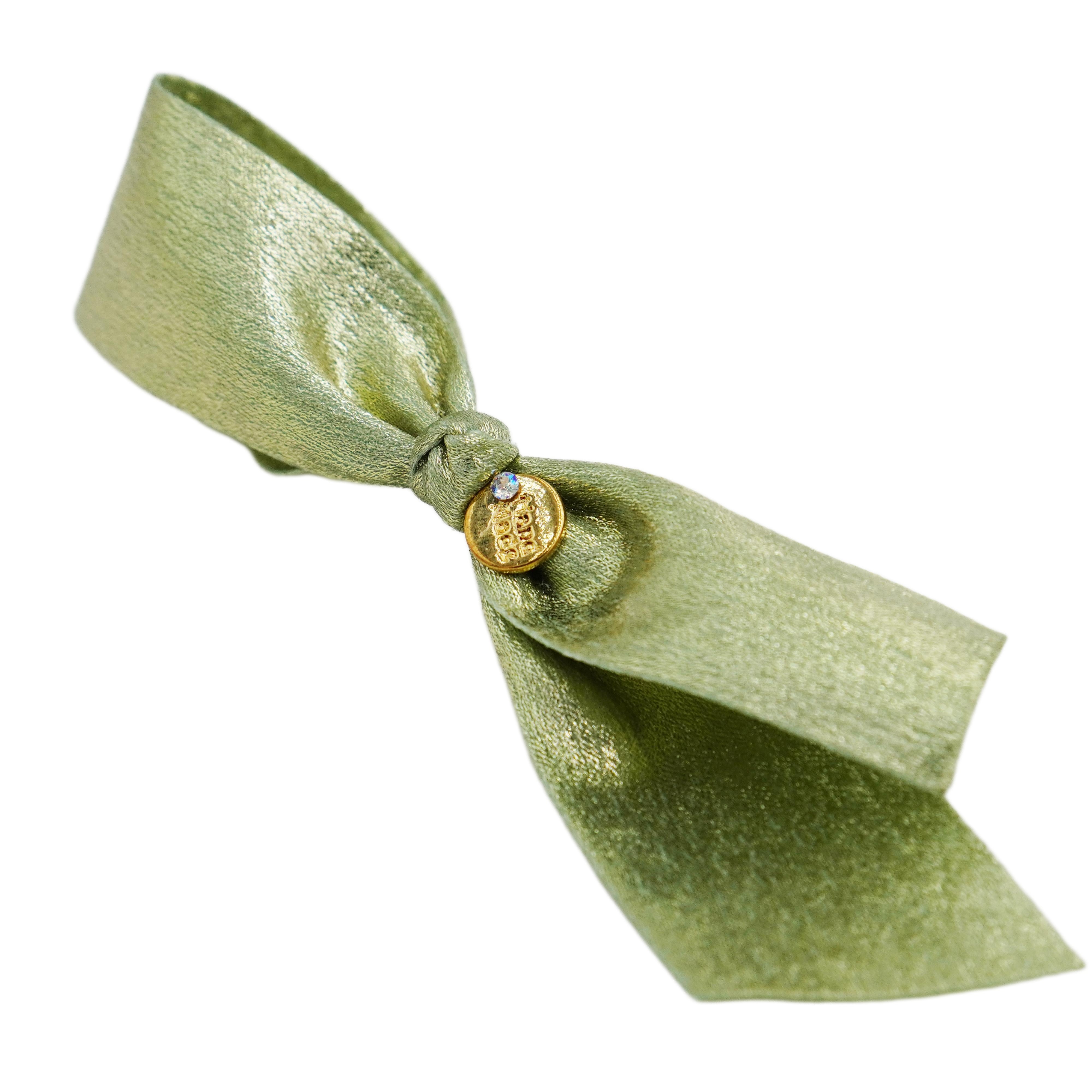 Lunapaw Gold & Silver Foil-Coated Ribbon Streamer Bow Fabric Top Clip TP2020