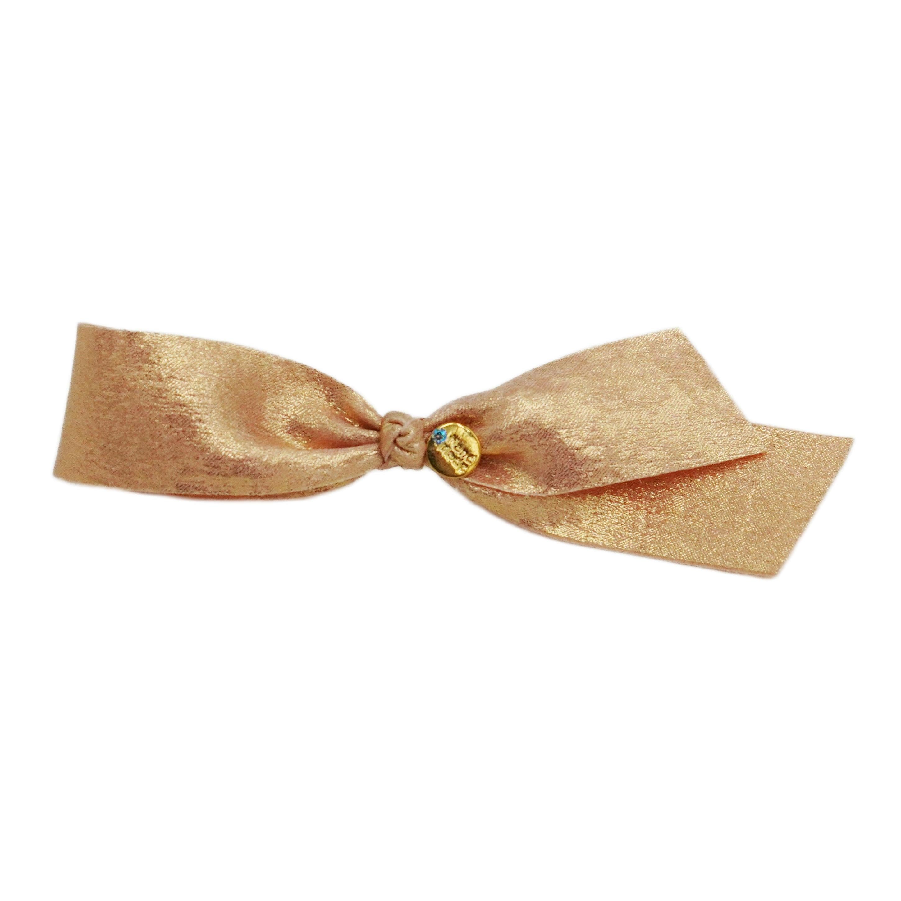 Lunapaw Gold & Silver Foil-Coated Ribbon Streamer Bow Fabric Top Clip TP2020