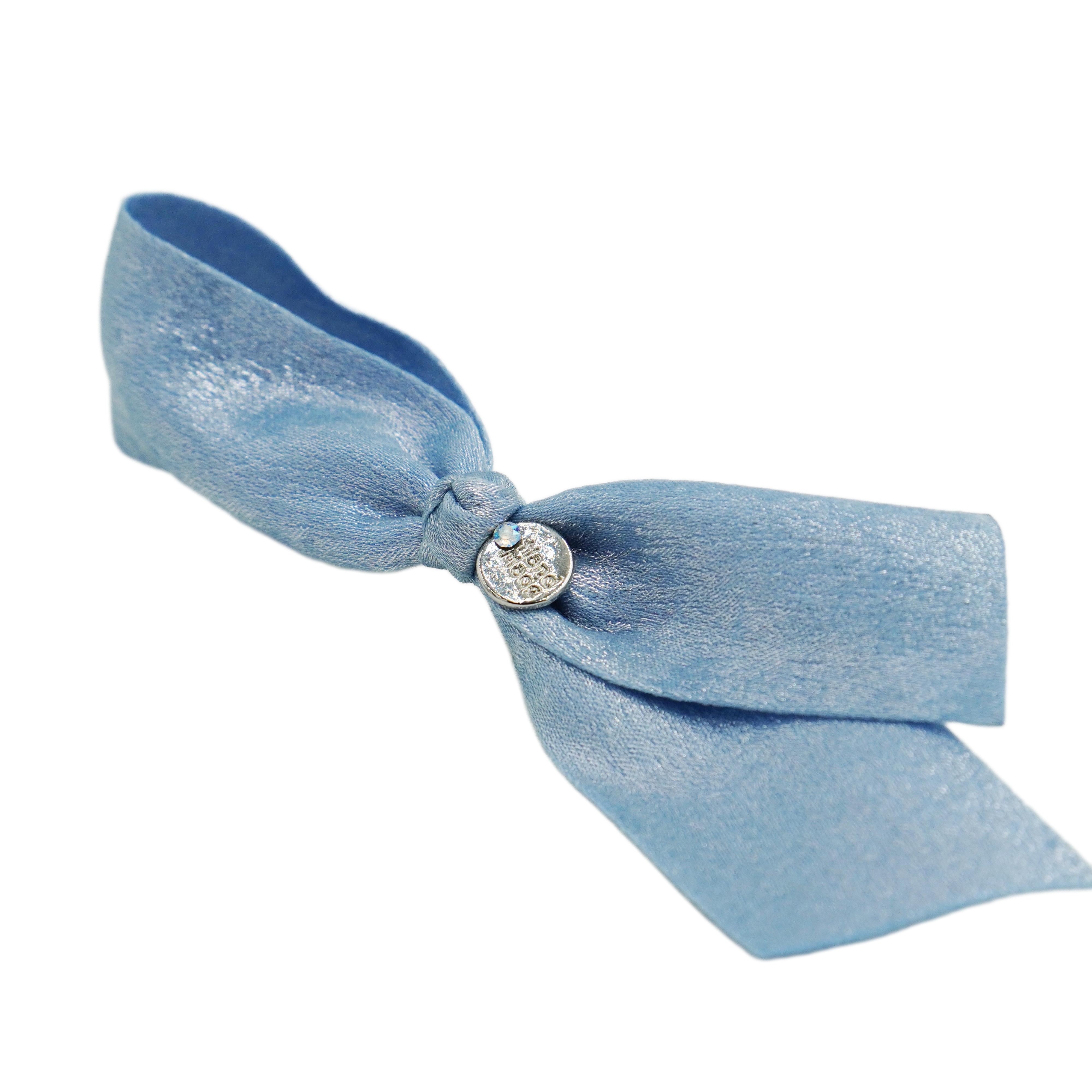 Lunapaw Gold & Silver Foil-Coated Ribbon Streamer Bow Fabric Top Clip TP2020